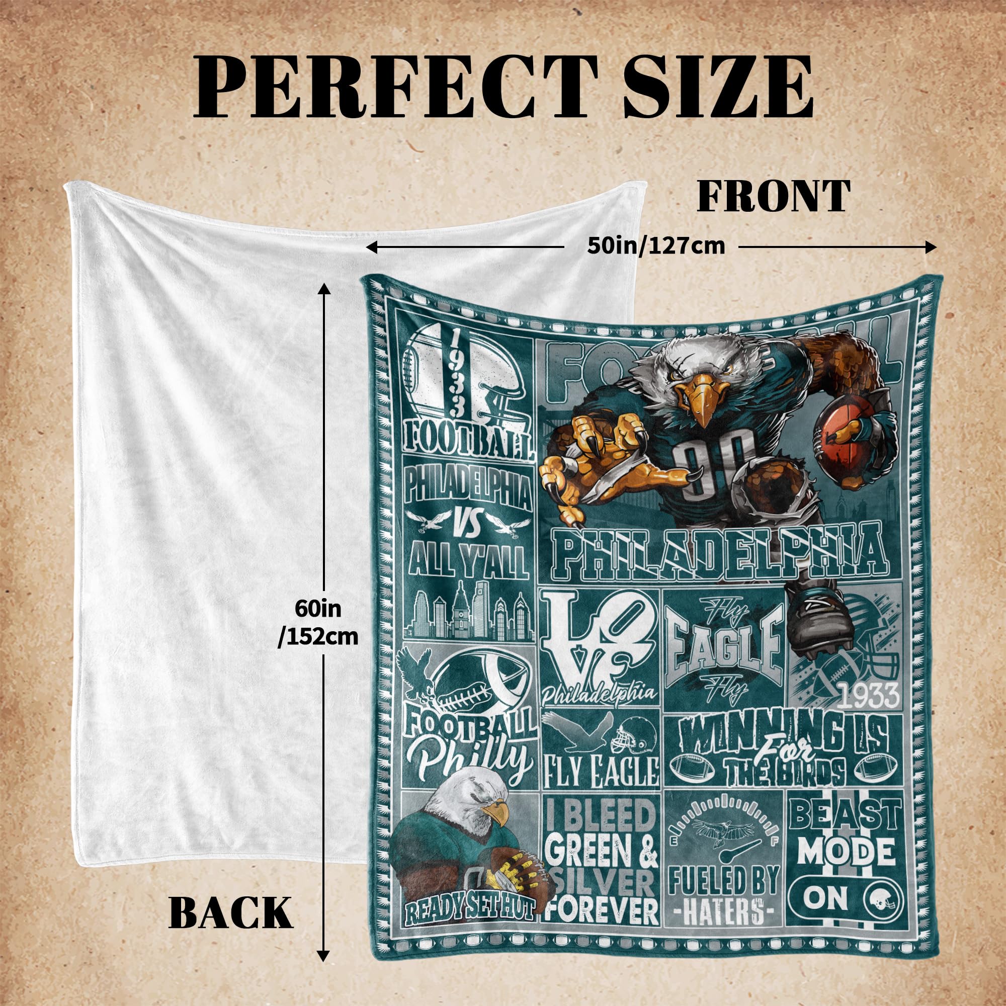 Football Flannel Throw Blanket 60