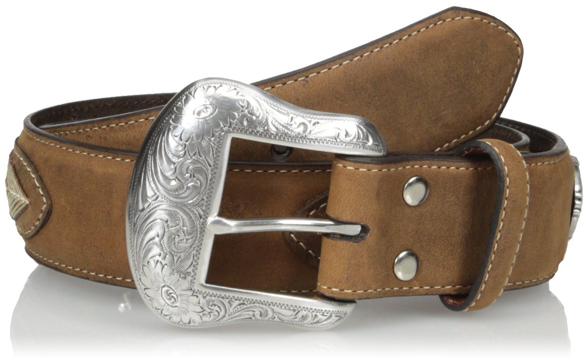Nocona Men's Genuine Leather Brown Overlay String Lace Belt - Western Style Adjustable Waistband for Jeans, Boots & Cowboy Outfits