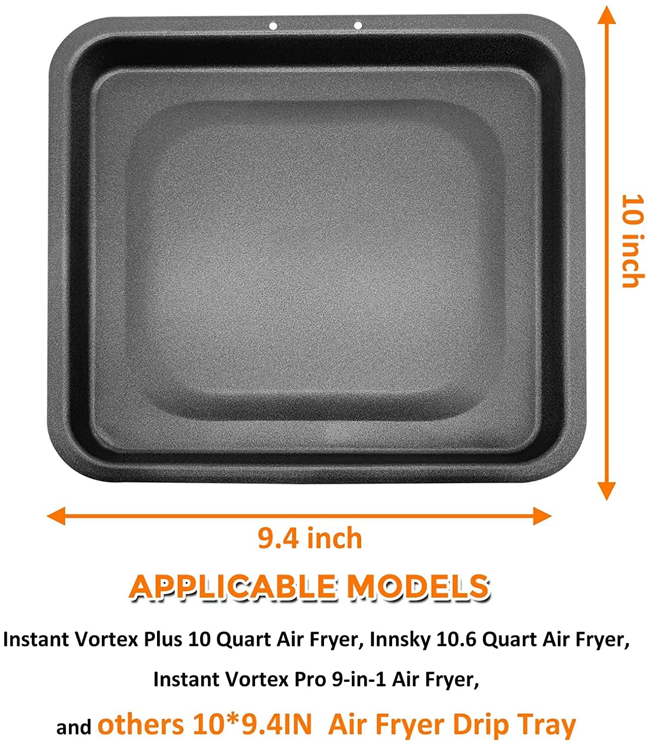 2PCS Nonstick Air Fryer Drip Tray for Instant Vortex Plus/Pro, Innsky, Chefman PowerXL - Premium Rectangular Oil Drip Pan - Dishwasher Safe - Perfect for Healthy Cooking & Easy Cleanup
