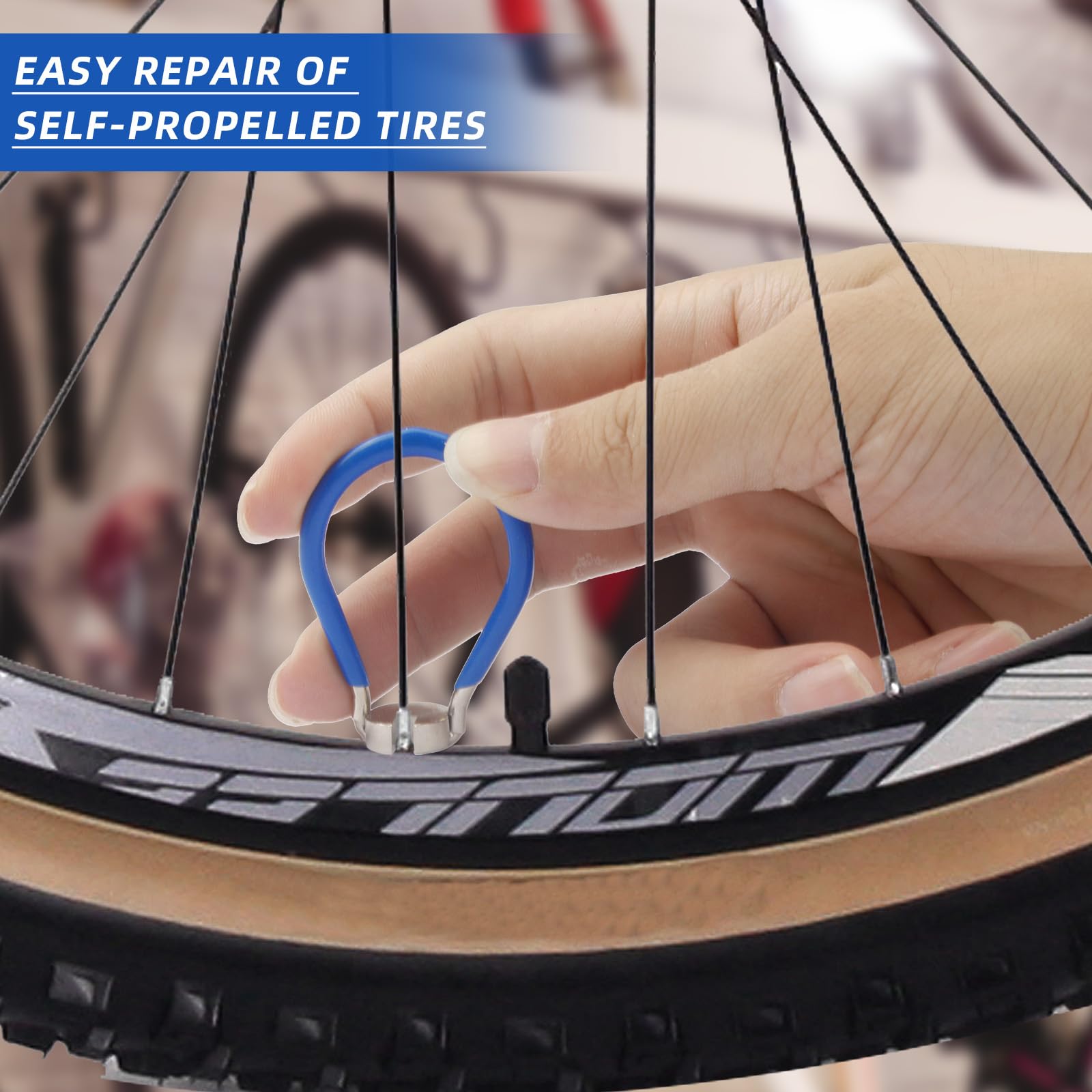 2-Piece Stainless Steel Bike Spoke Wrench Set - Professional Spoke Tension Meter & Rim Truing Tool Kit for Bicycle Repair & Maintenance - Perfect for Road Bikes, Mountain Bikes & DIY Bike Tuning