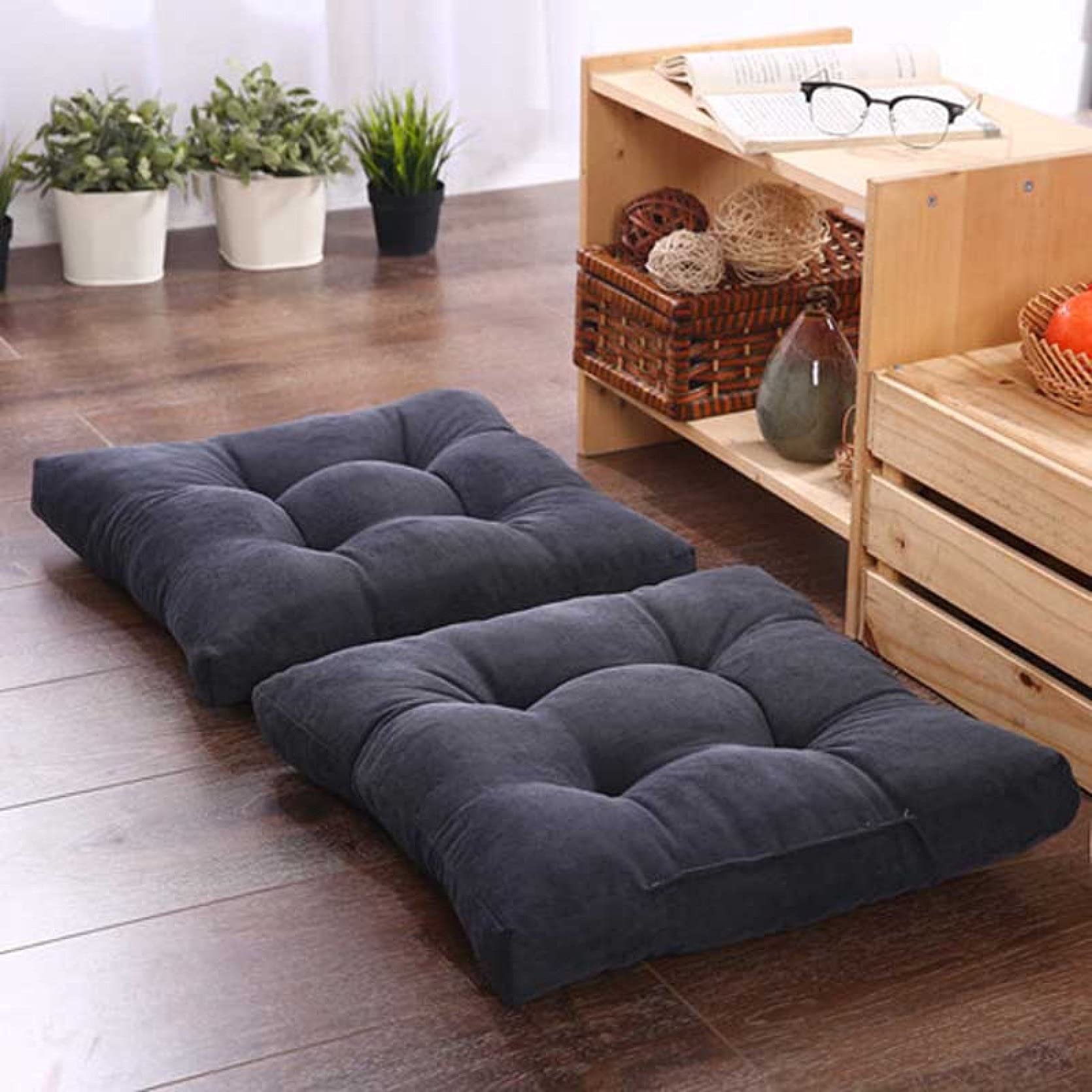 Japanese Thick Tatami Seat Cushion - Coccyx Support Pad for Office Chair, Sofa & Floor - Ultra Soft & Comfortable for Home, Work & Meditation Use