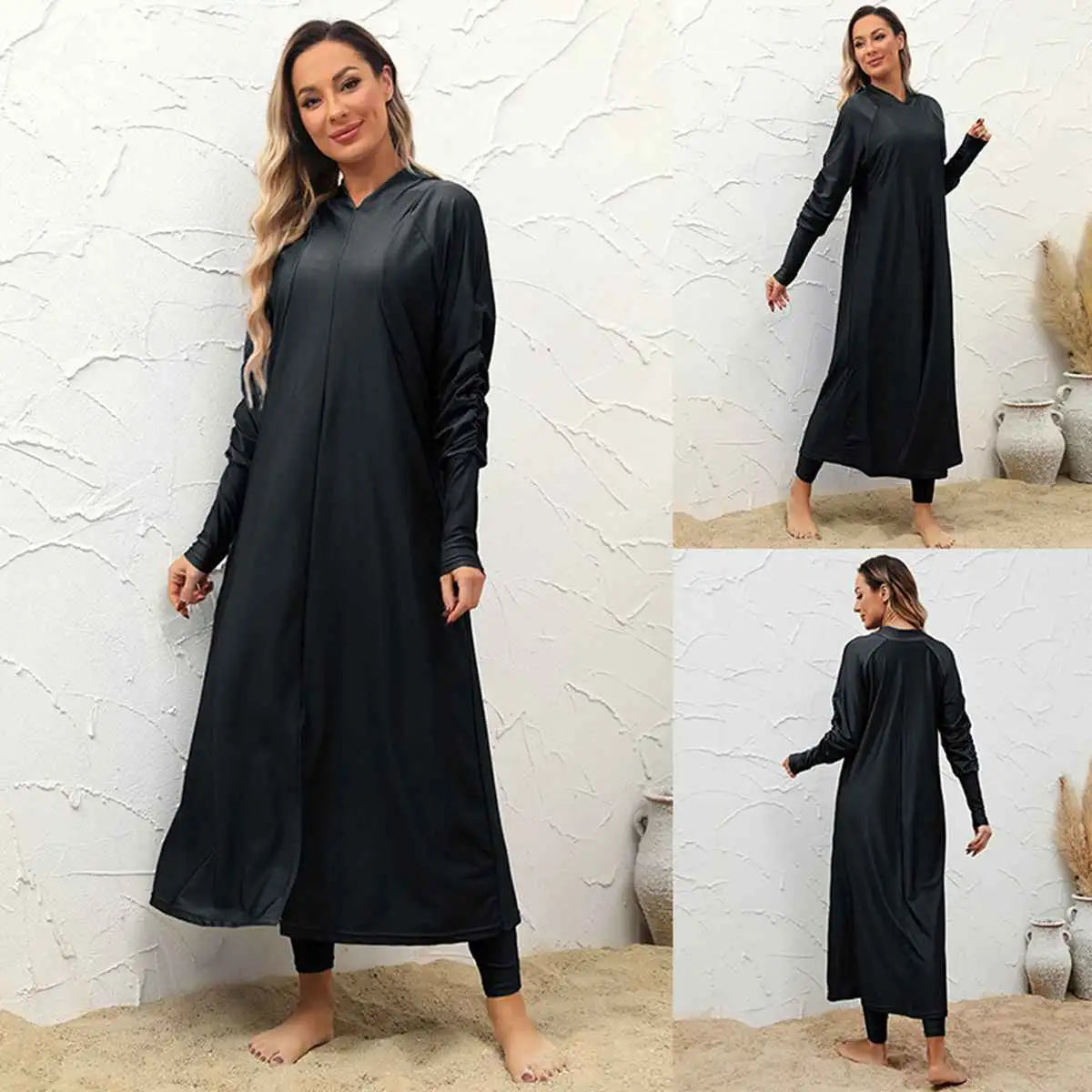 **3-Piece Halal Swimwear Set for Muslim Women - Modest Burkinis Swimsuit for Beach, Pool & Water Activities**