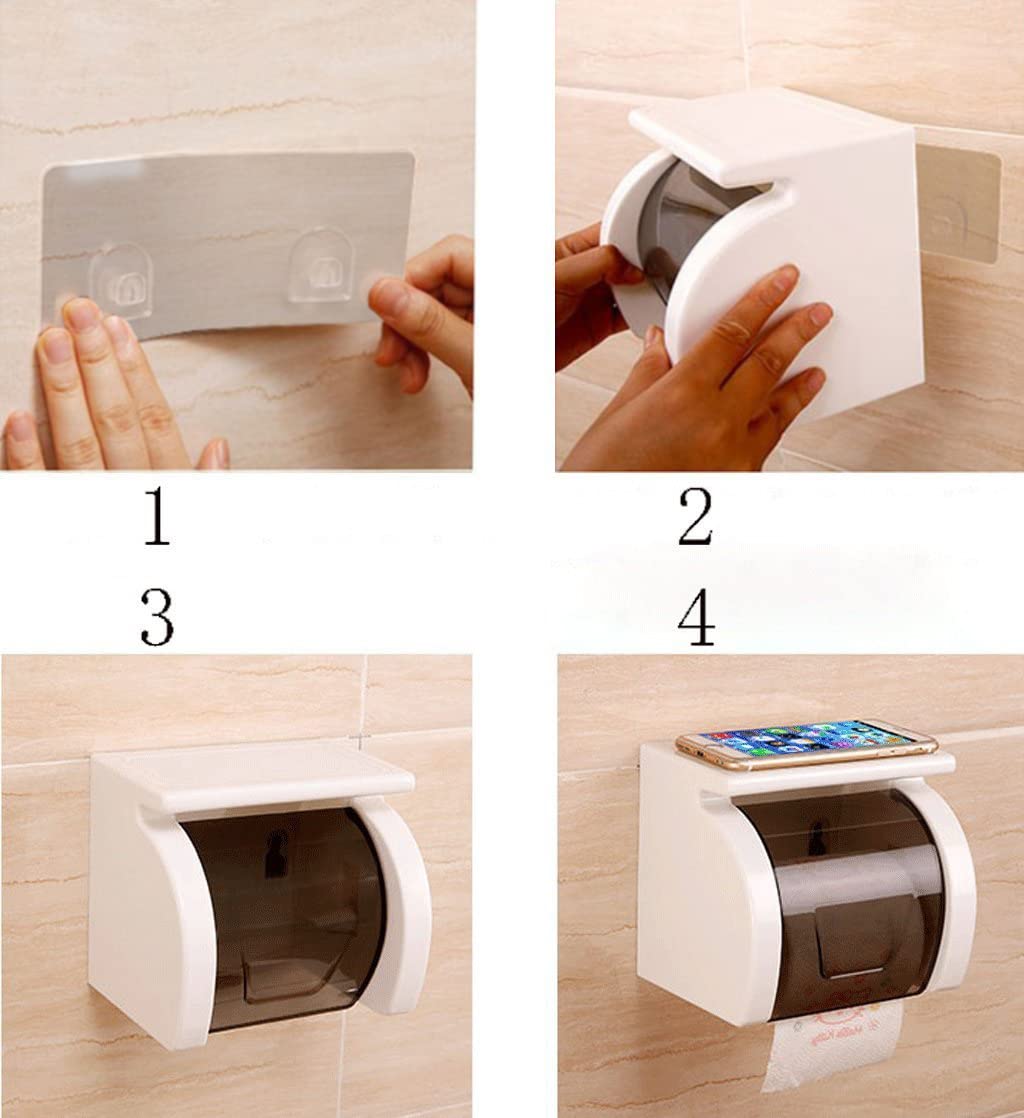 HOKIPO® Magic Sticker Series Toilet Paper Holder with Mobile Stand - No Drill Bathroom Organizer (Model AR1499) | Perfect for Small Bathrooms, RVs & Apartments
