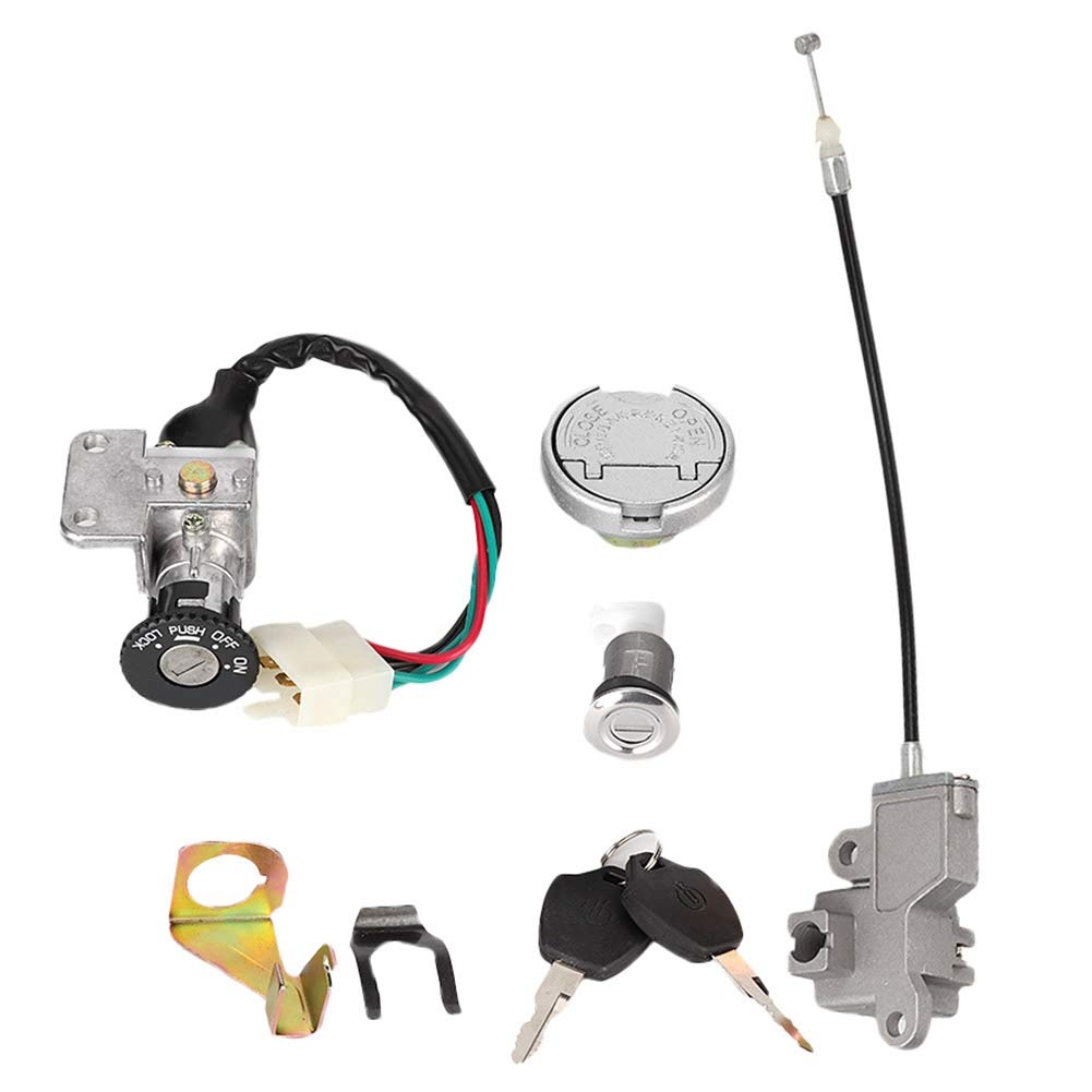 Universal Motorcycle Ignition Switch Set with Electric Door Lock - Yctze Practical Replacement Accessory for Harley, Honda, Yamaha & More - Perfect for Bike Repair, Maintenance & Security Upgrade