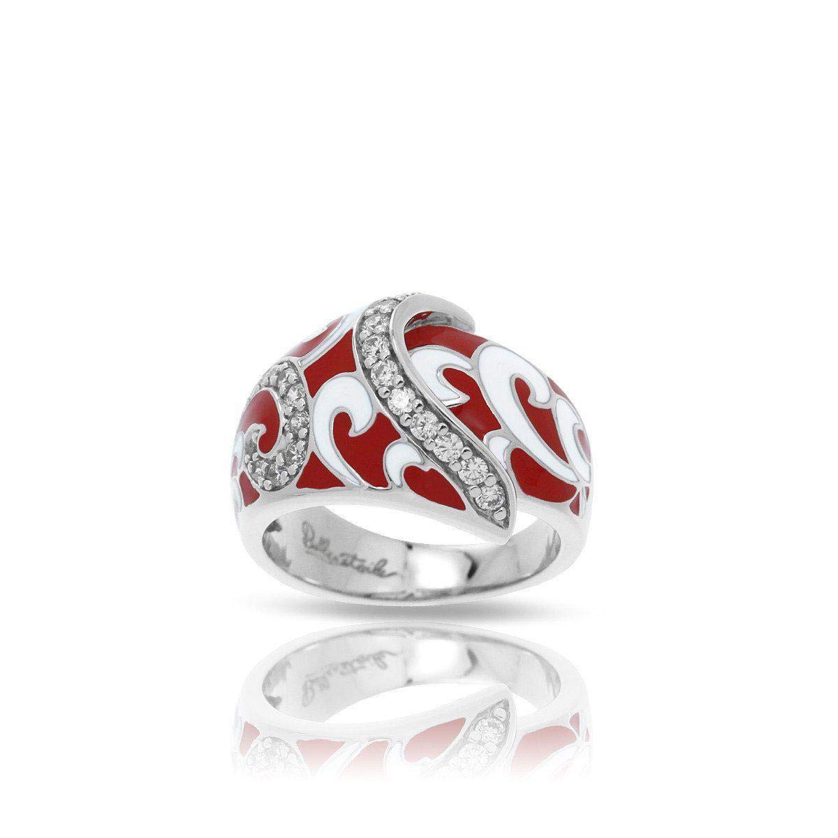 Belle Etoile Contessa Ring - Genuine Red Gemstone Ring Size 6 for Women | Elegant Statement Jewelry for Parties, Weddings & Special Occasions