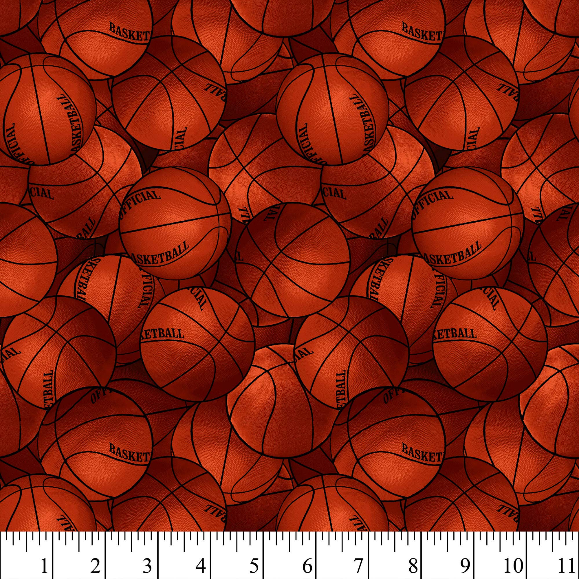 Premium Cotton Fabric by The Yard for Basketballs & Sports DIY