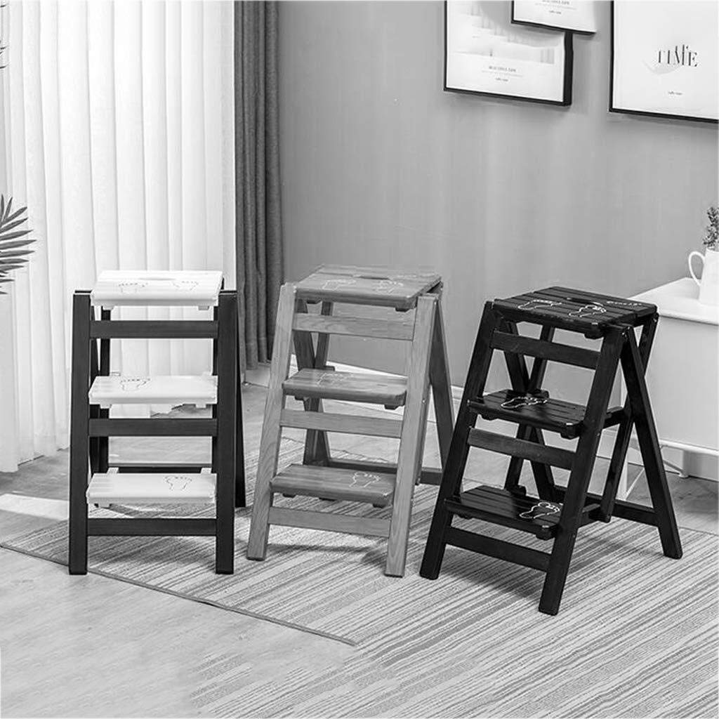 KAZUP Foldable Wooden Step Stool for Home - Indoor Climbing Stool, Kitchen Ladder, Attic Step Stool, Office Storage Shelf, Garden Tool - Perfect for Reaching High Shelves, Home Organization & DIY Projects