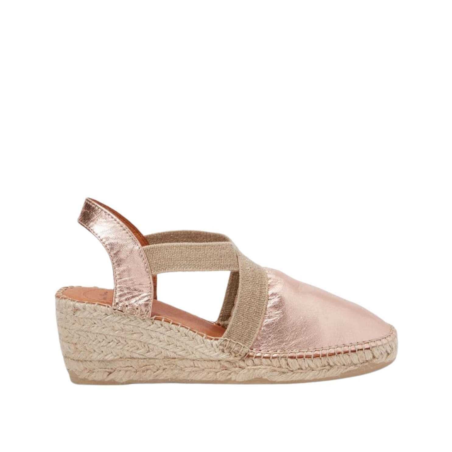 Women's Plain Leather Wedge Espadrilles - Comfortable Casual Summer Shoes for Beach, Vacation & Everyday Wear | Tossa