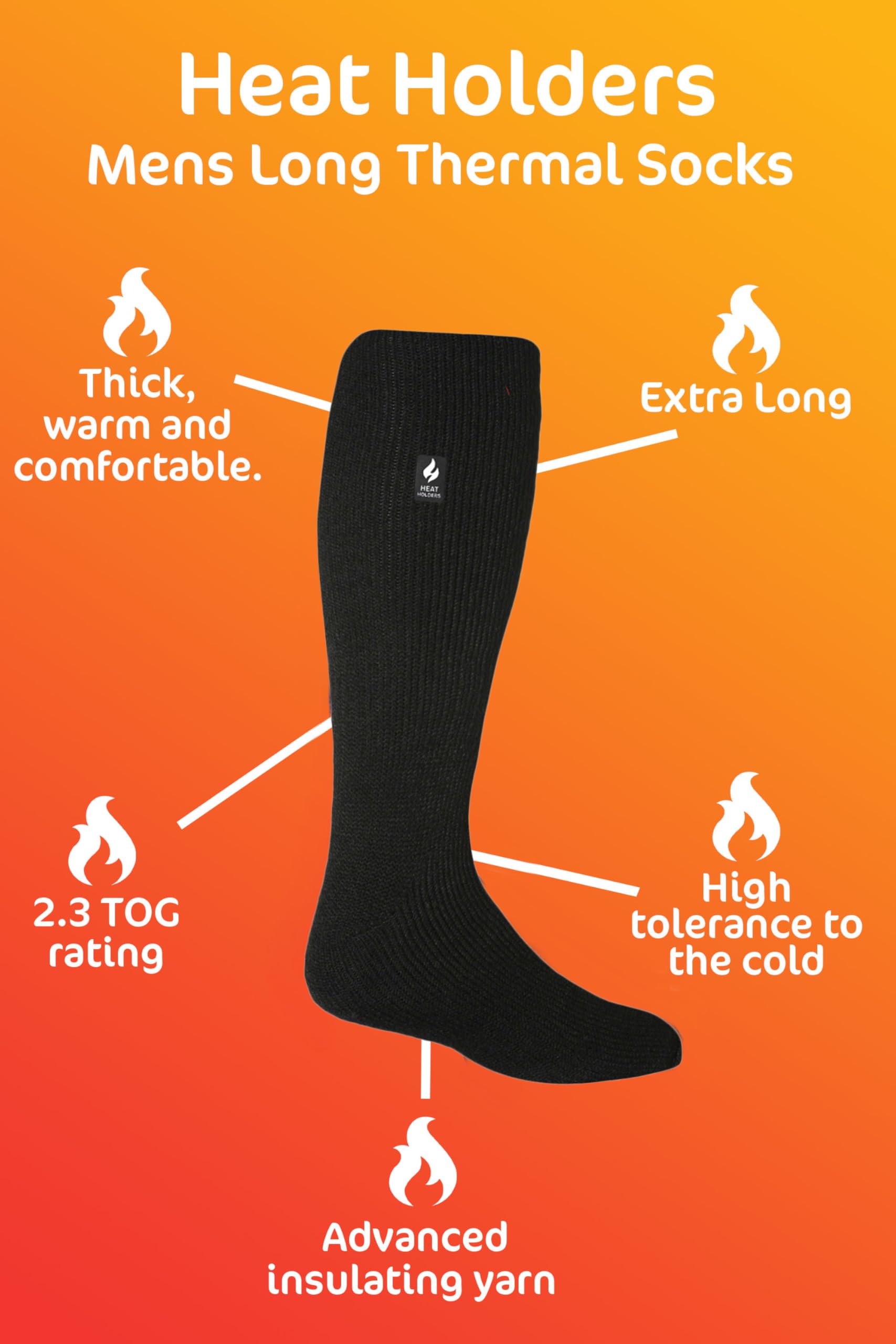 Heat Holders Thermal Socks 3-Pack - Warm Winter Socks for Boots