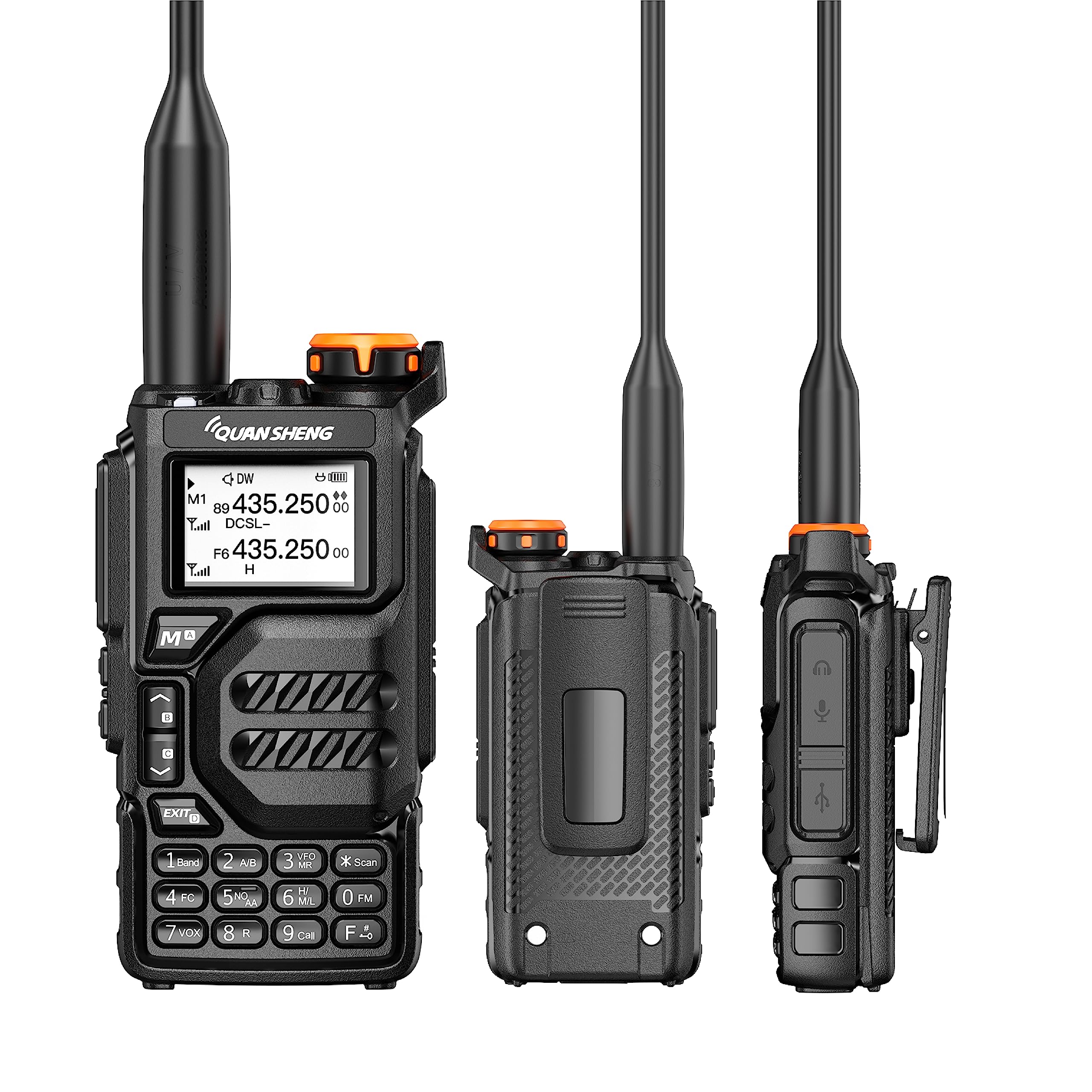 UV-K5 Dual Band 5W Walkie Talkie - Rechargeable Two Way Radio with NOAA Weather Alert & Type-C Charging - Long Range Communication for Outdoor Adventures, Hiking, Camping & Emergency Preparedness (Black, 1 Pack)