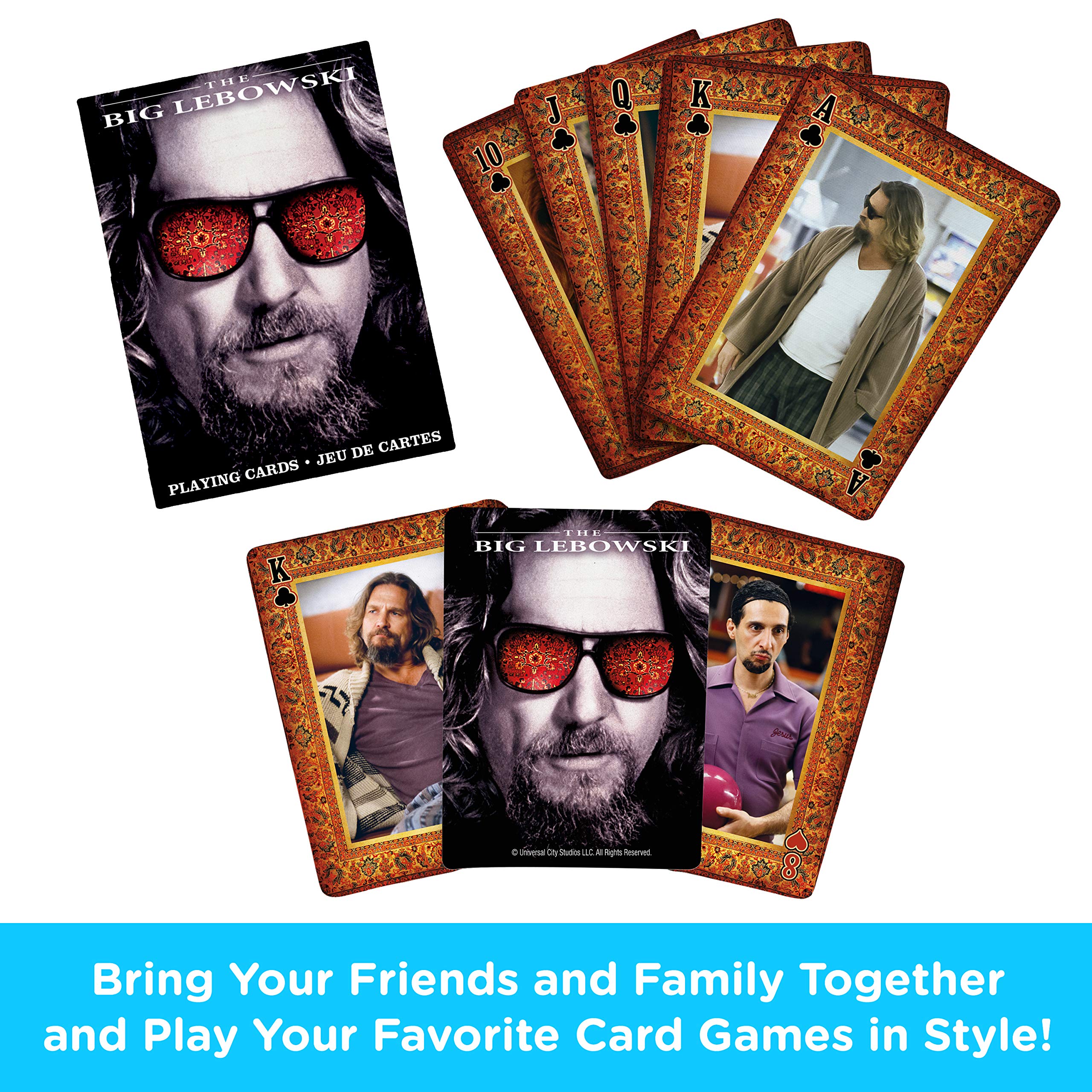 **AQUARIUS The Big Lebowski Playing Cards - Officially Licensed Deck for Poker, Blackjack & Collectibles - Perfect for Game Nights & Movie Fans**