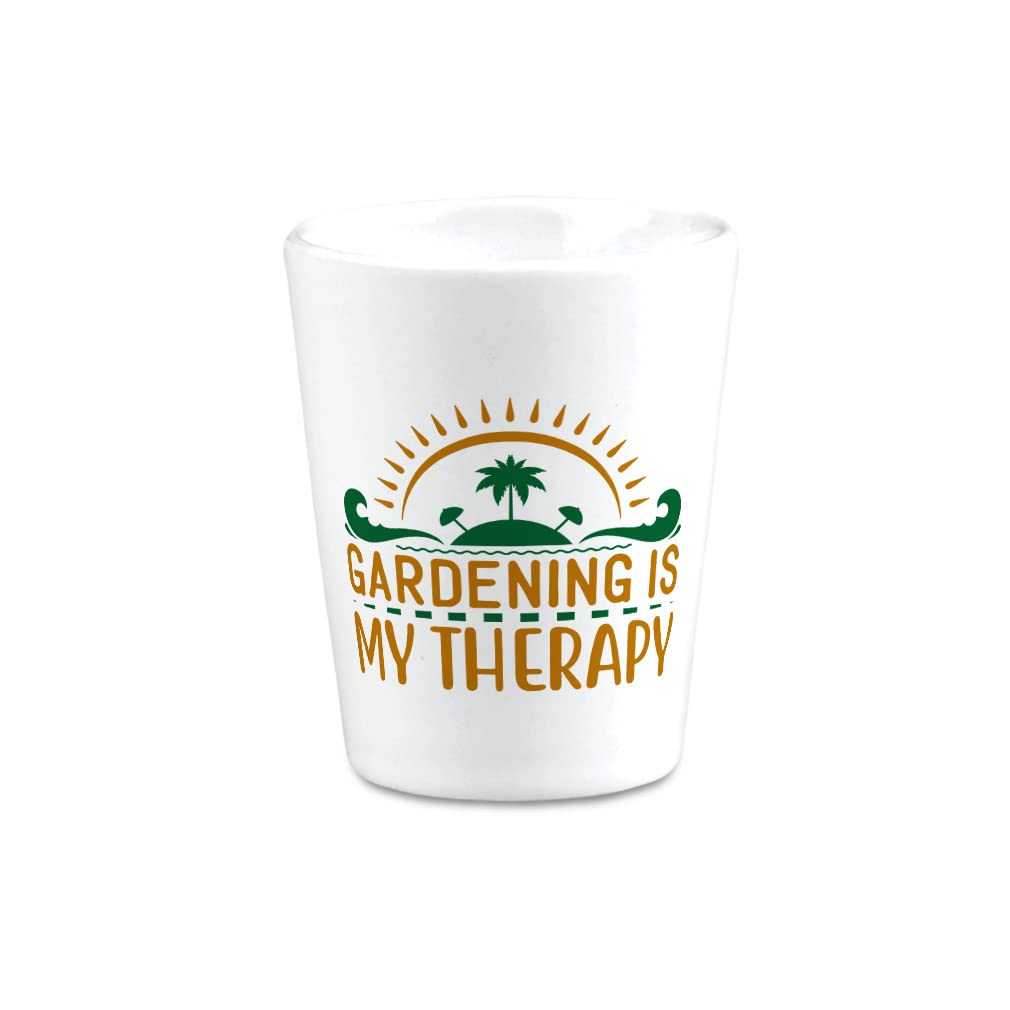 Ceramic 2 Oz Shot Glasses with Summer Garden Leaves Design - Perfect for Therapy, Gardening, and Bar Supplies Accessories - Ideal for Cocktails, Parties, and Outdoor Decor