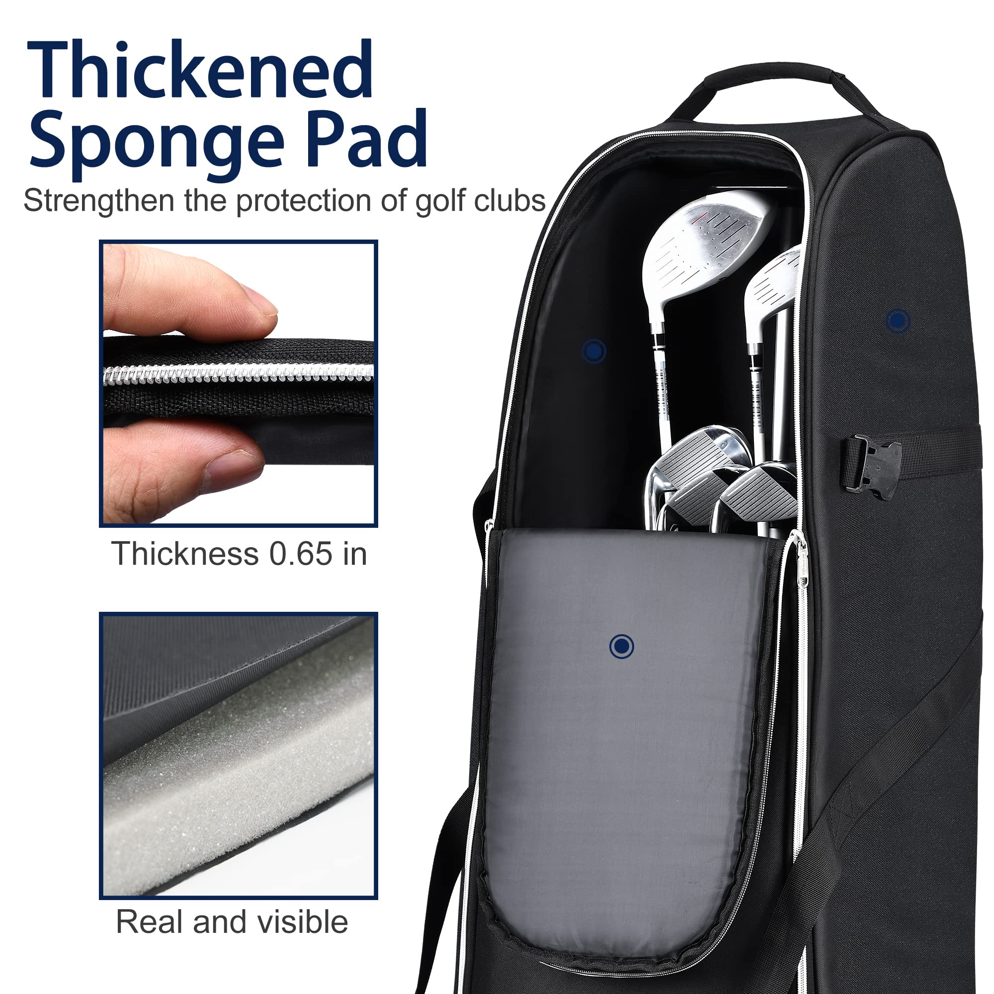 Premium Golf Travel Bag with Wheels - Durable Airline Approved Golf Case for Easy Transport (Black) - Perfect for Air Travel, Golf Tournaments & Club Storage