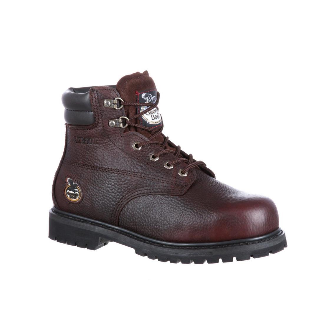 Oiler Steel Toe Waterproof Work Boots for Men - Heavy Duty Safety Shoes with Slip & Oil Resistant Outsole - Ideal for Construction, Warehouse & Outdoor Work