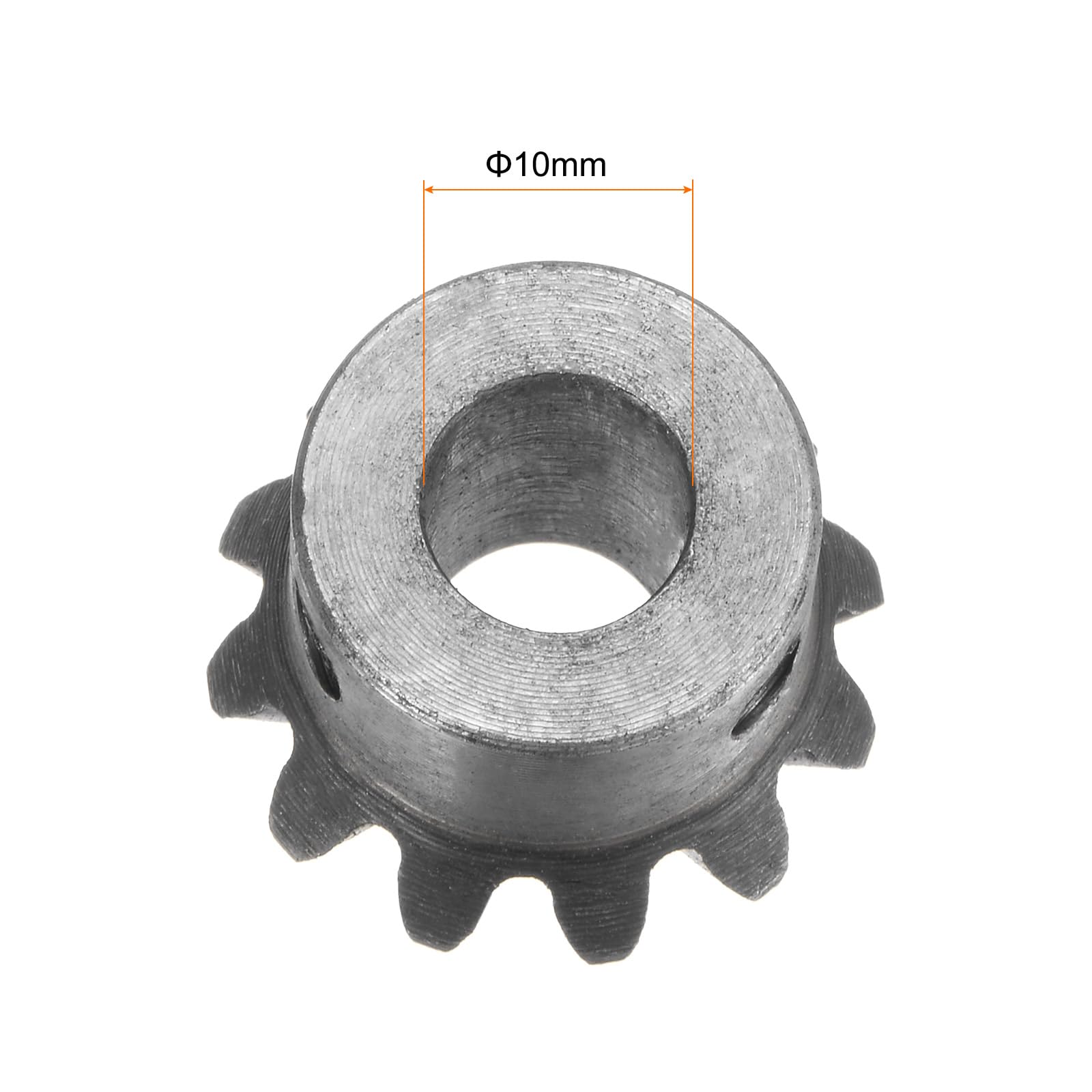HARFINGTON 2pcs 1M 12 Teeth Bevel Gear Set - 10mm Shaft Hole 1:1 Ratio 45# Steel 2 Module 90 Degree Tapered Bevel Pinion Gear for Hardware Mechanical Rotation - Perfect for Robotics, CNC Machines and DIY Mechanical Projects