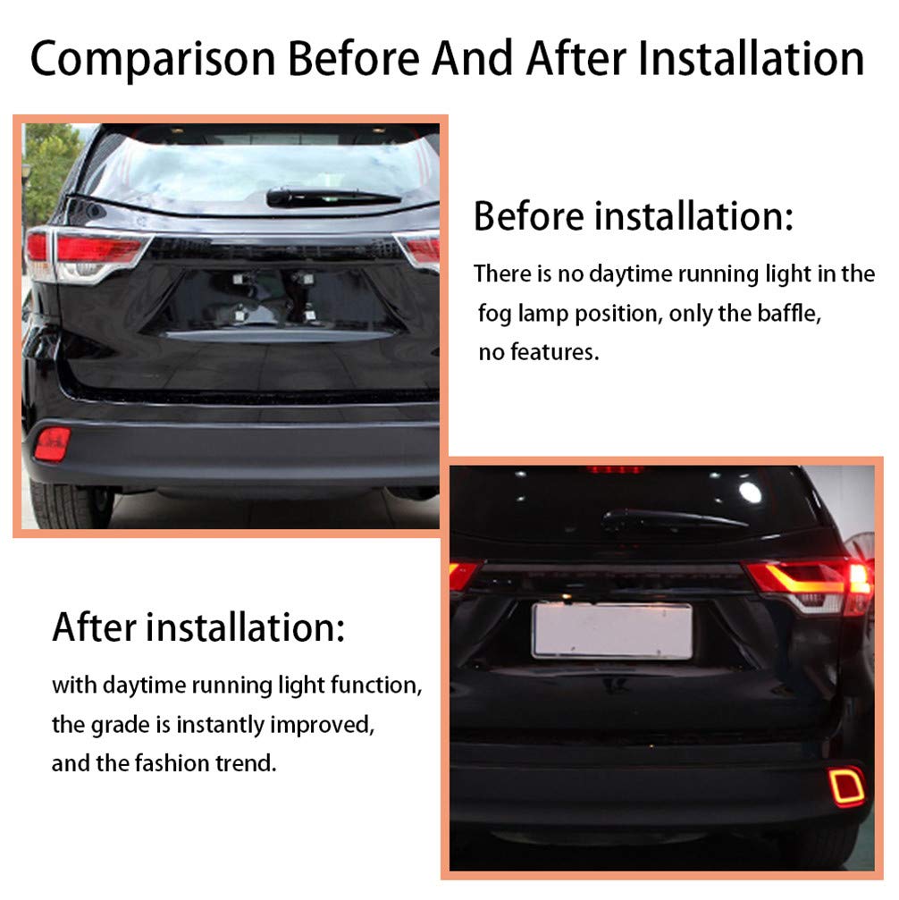 2014-2019 Toyota Highlander LED Tail Light Assembly - Super Bright Brake Lights, Turn Signals & Reverse Lamps | Durable Rear Bumper Reflector for Night Driving & Enhanced Safety