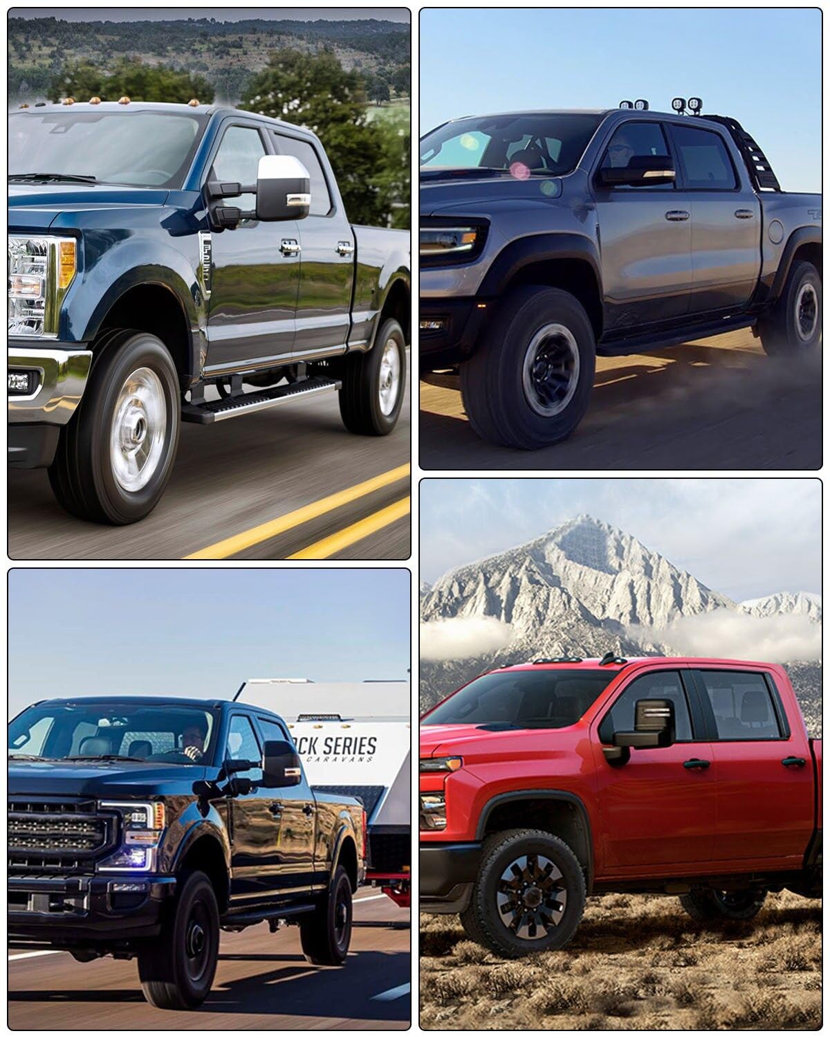 ECCPP Power-Adjustable Heated Towing Mirrors with Turn Signal & Puddle Light - Compatible with 2015-2017 Ford F150 Pickup Truck (Left & Right Side, Chrome Housing) - Perfect for Enhanced Visibility & Safety While Towing Trailers or Large Loads
