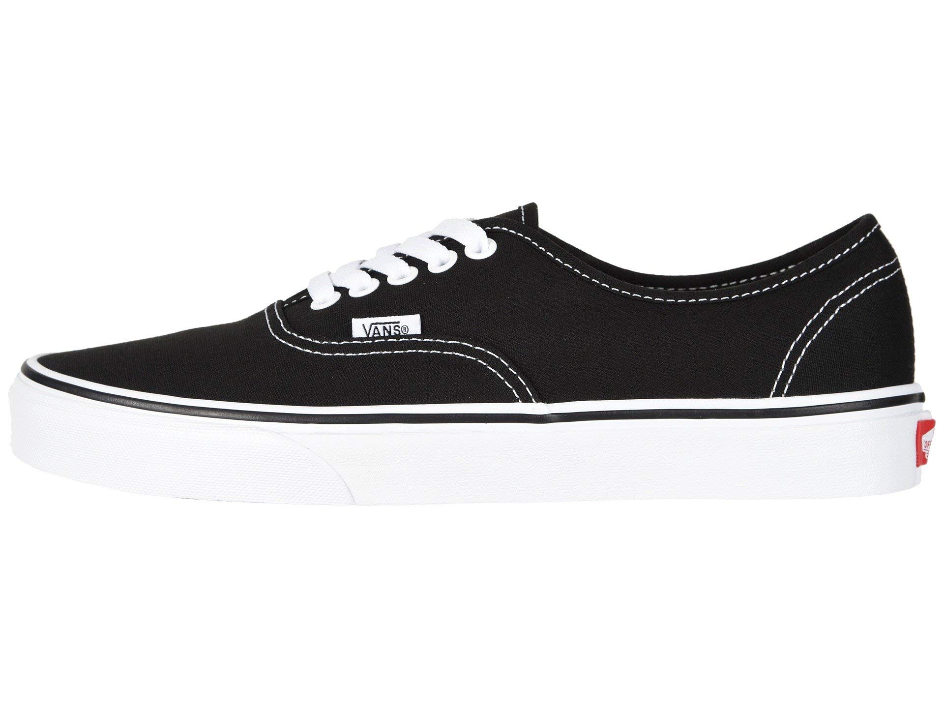 Vans Authentic Black & White Women's Sneakers Size 12 - Classic Skate Shoes for Casual Wear, Street Style & Everyday Comfort