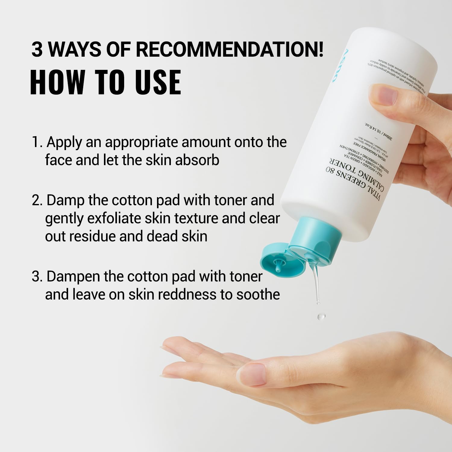 ASNO Vital Greens 80 Calming Toner for Acne & Pimple Relief | Soothing Essence with Superfoods (Kale, Avocado, Green Tea, Cauliflower) & Ceramide | Hydrating Facial Toner for Sensitive & Oily Skin | Perfect for Daily Skincare Routine & Post-Workout Refresh