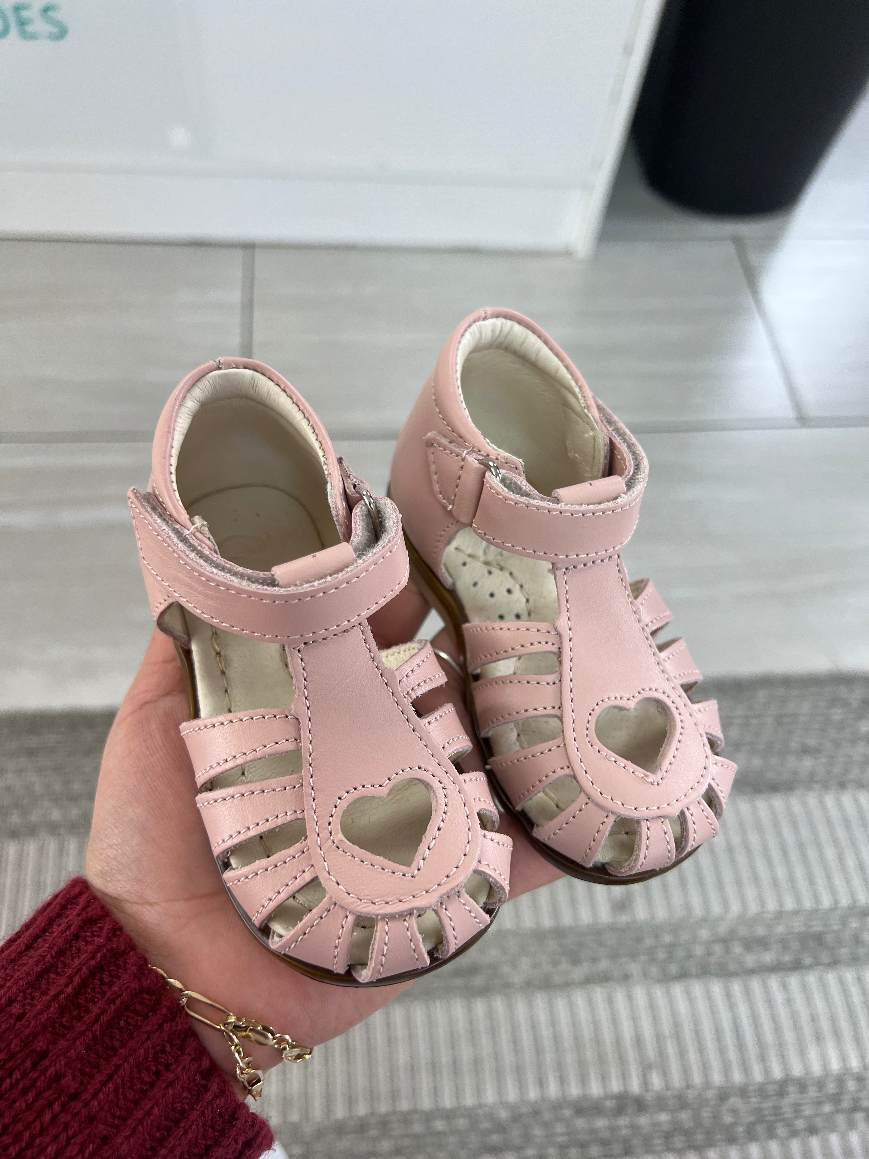 Emel Rose Heart Baby Sandals - Cute Soft Sole Infant Shoes for Girls & Boys - Perfect for First Walkers, Outdoor Play & Special Occasions
