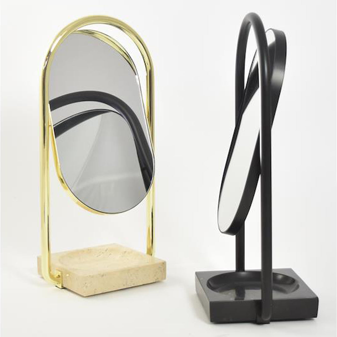 Angui Table Mirror - 2 Pack, Adjustable Vanity Mirror with Stand for Makeup, Skincare & Shaving - Perfect for Bedroom, Bathroom & Dressing Table