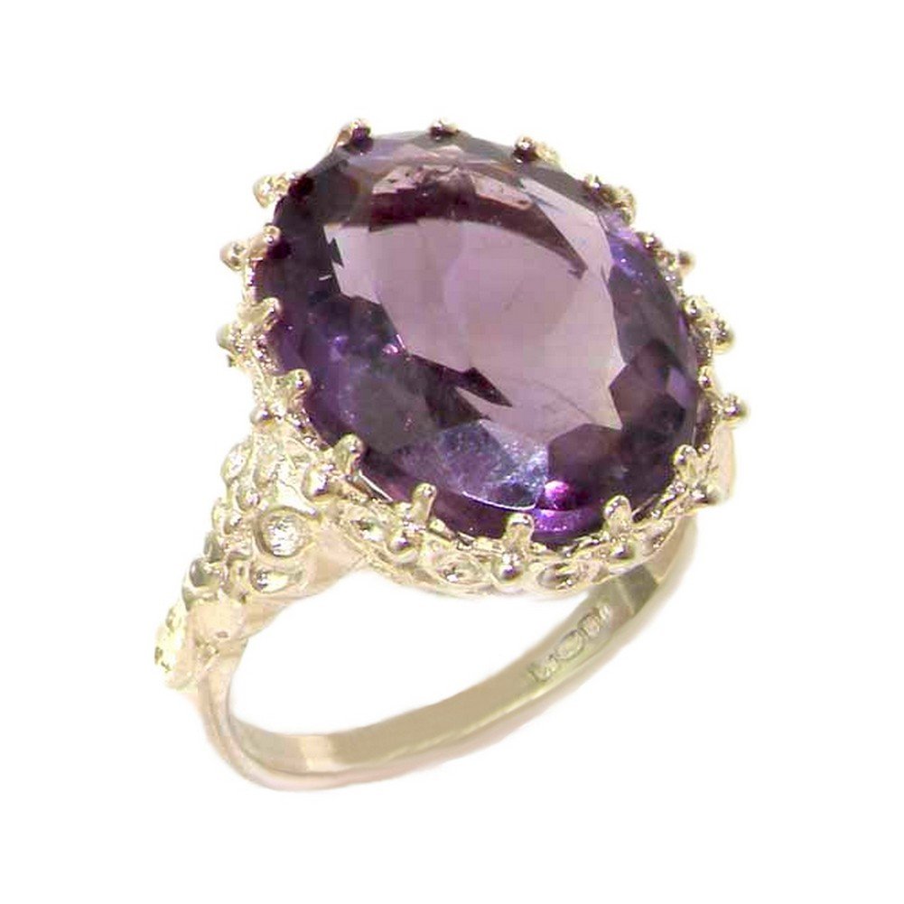 925 Sterling Silver Genuine Amethyst Women's Ring - Elegant Stackable Band for Everyday Wear, Gift & Special Occasions