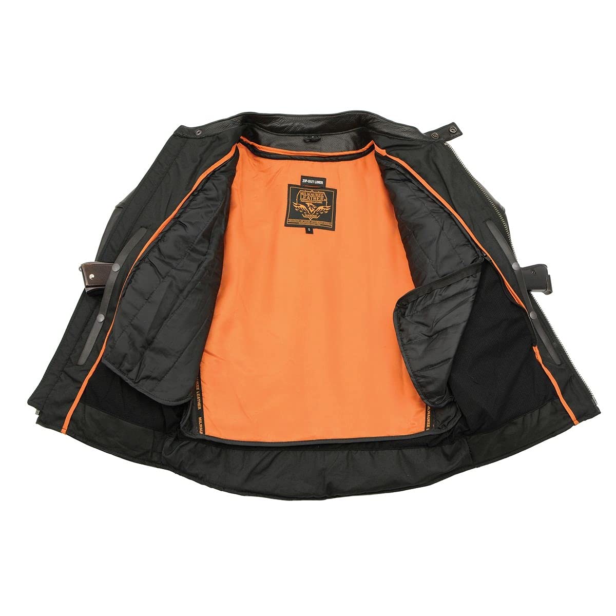 Milwaukee Leather SH1010 Men's Scooter Black Vented Motorcycle Jacket with Side Laces - Perfect for Riding & Urban Fashion