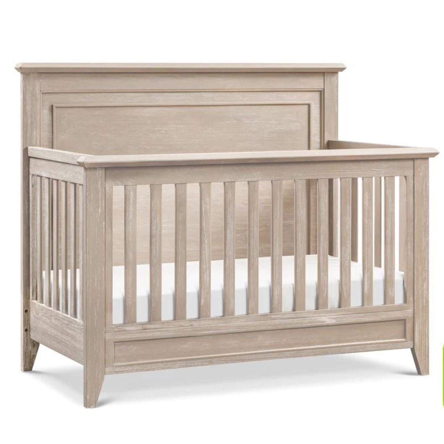 Beckett Rustic 4-in-1 Convertible Flat Top Crib - White Wood Baby Crib for Nursery, Toddler Bed & Daybed | Perfect for Modern Farmhouse & Transitional Nursery Decor