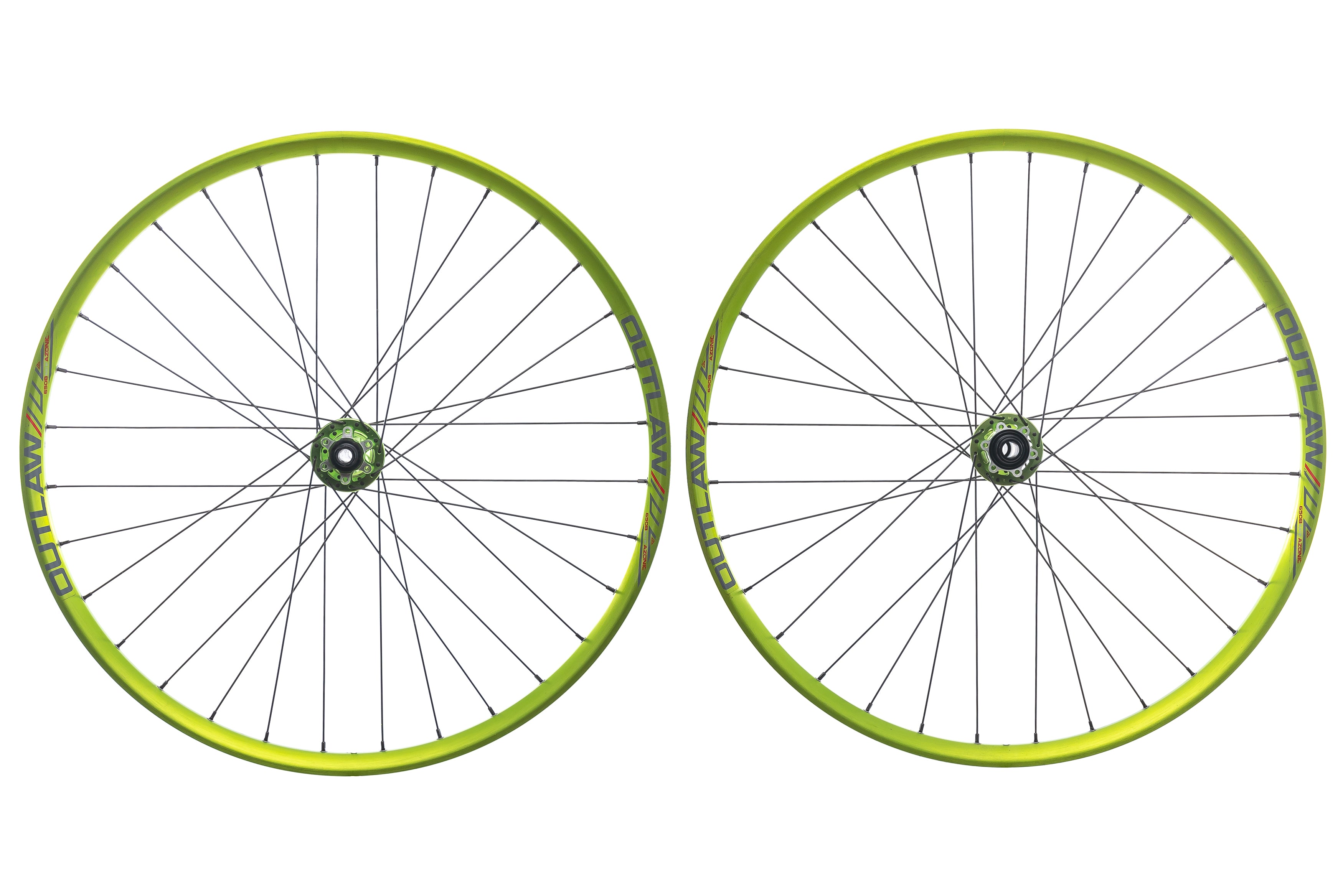 Azonic Outlaw Aluminum Disc 650b Wheelset - Mountain Bike Wheels for Trail & Enduro Riding - Durable & Lightweight MTB Wheelset for Off-Road Adventures