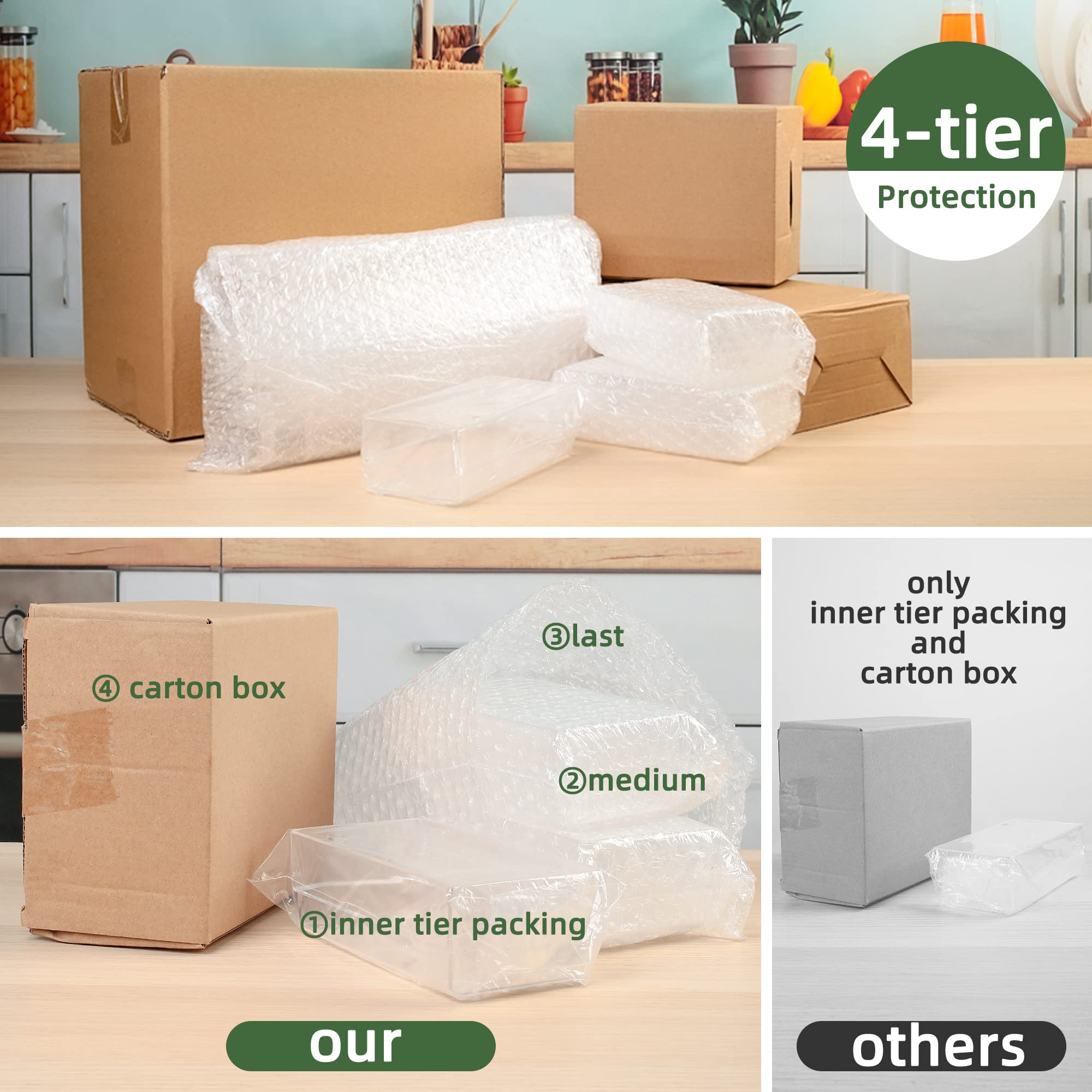 LotFancy Clear Plastic Drawer Organizers Set of 3 - 12