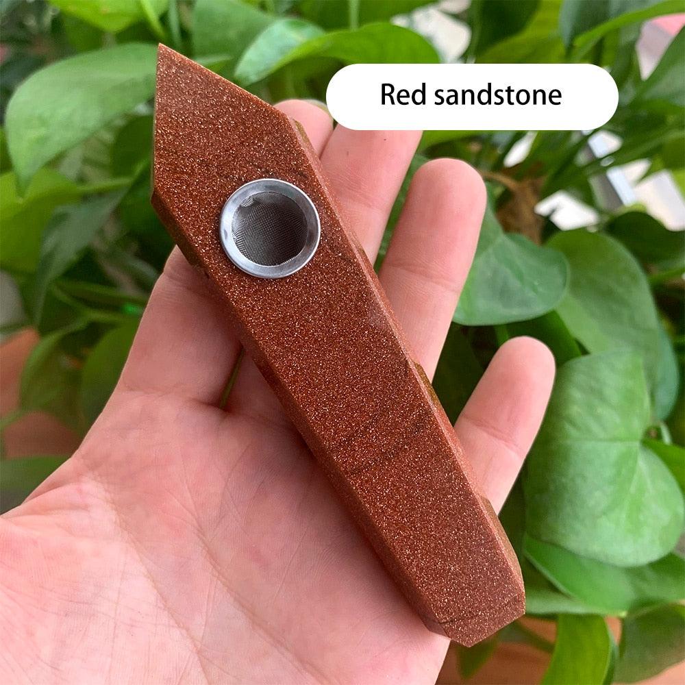 Natural Crystal Pipe with Metal Filter - Rose Quartz Healing Wand for Meditation, Relaxation & Energy Cleansing | Perfect for Reiki, Yoga & Spiritual Practices