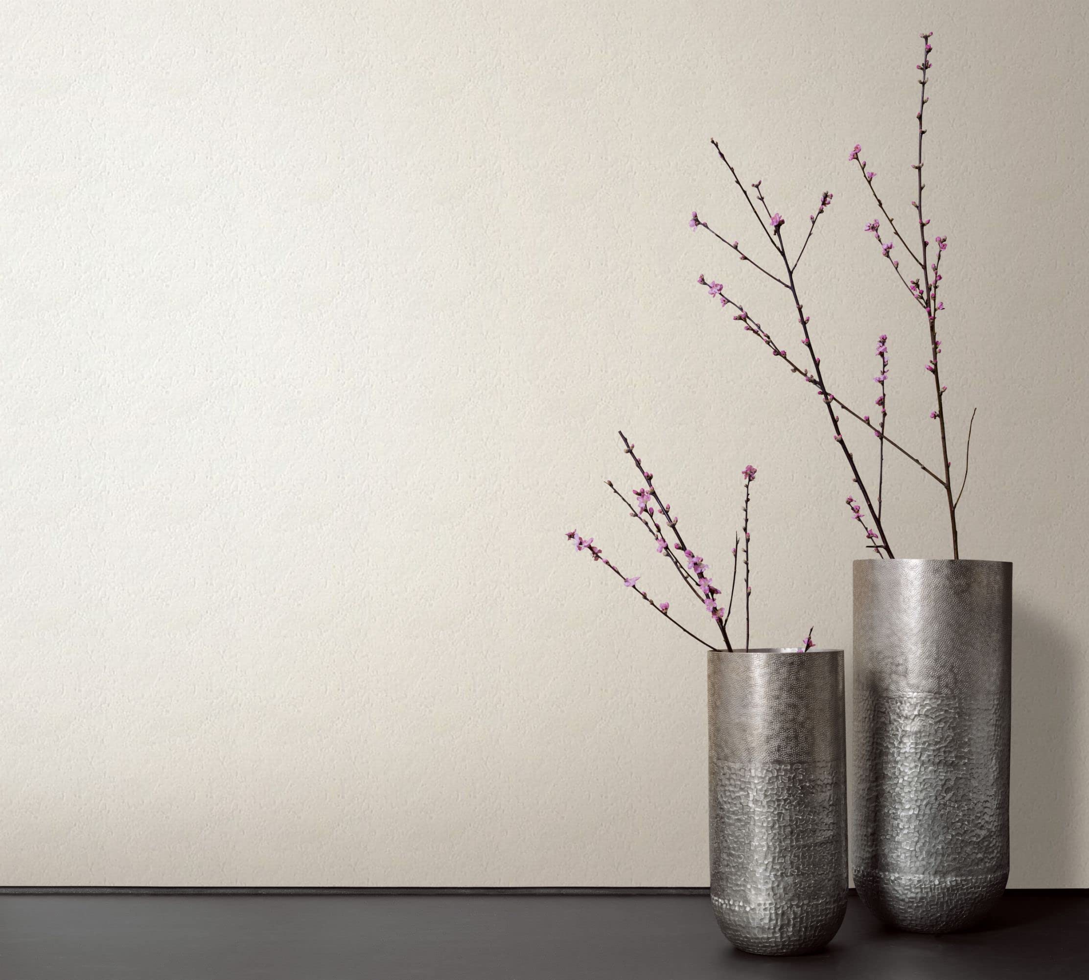 Premium White Textured Plaster Look Wallpaper - Made in Germany - 10.05 x 0.53m - Elegant Peel & Stick Wall Covering for Living Room, Bedroom, Office & Home Decor