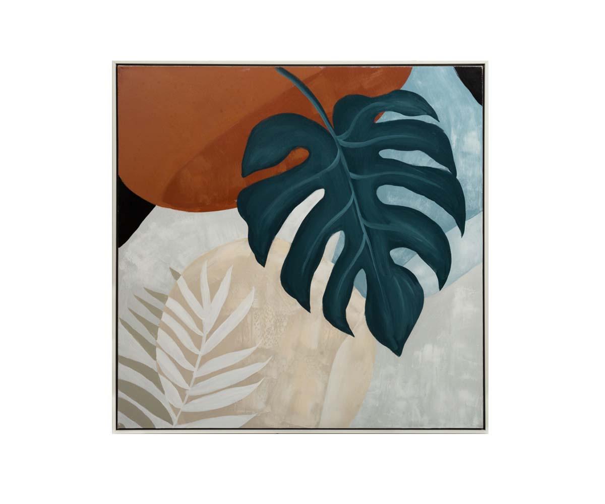 Moonlit Monstera Oil Painting - Handmade Tropical Leaf Artwork for Home Decor, Living Room & Bedroom Wall Art