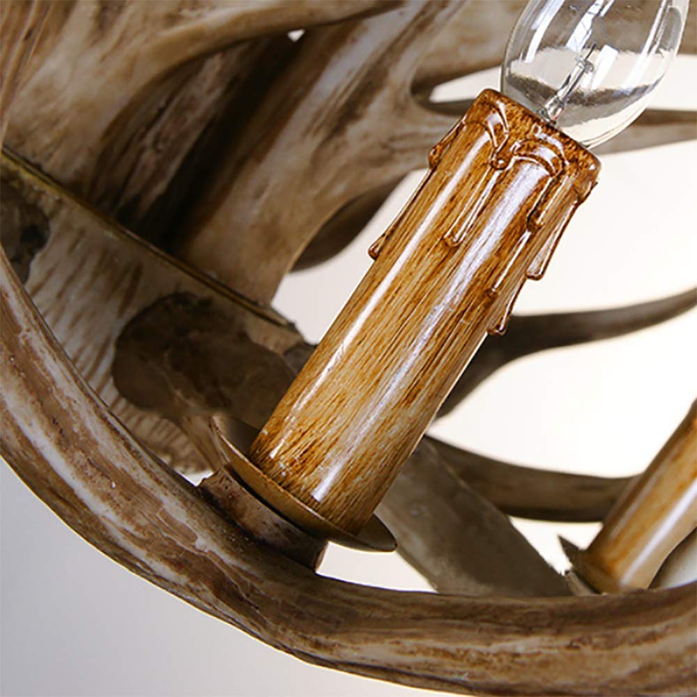 8-Light Deer Horn Antler Chandelier - Rustic Resin Lighting Fixture for Kitchen Island, Dining Room, Foyer & Study | Perfect for Cabin, Lodge & Western Style Home Decor