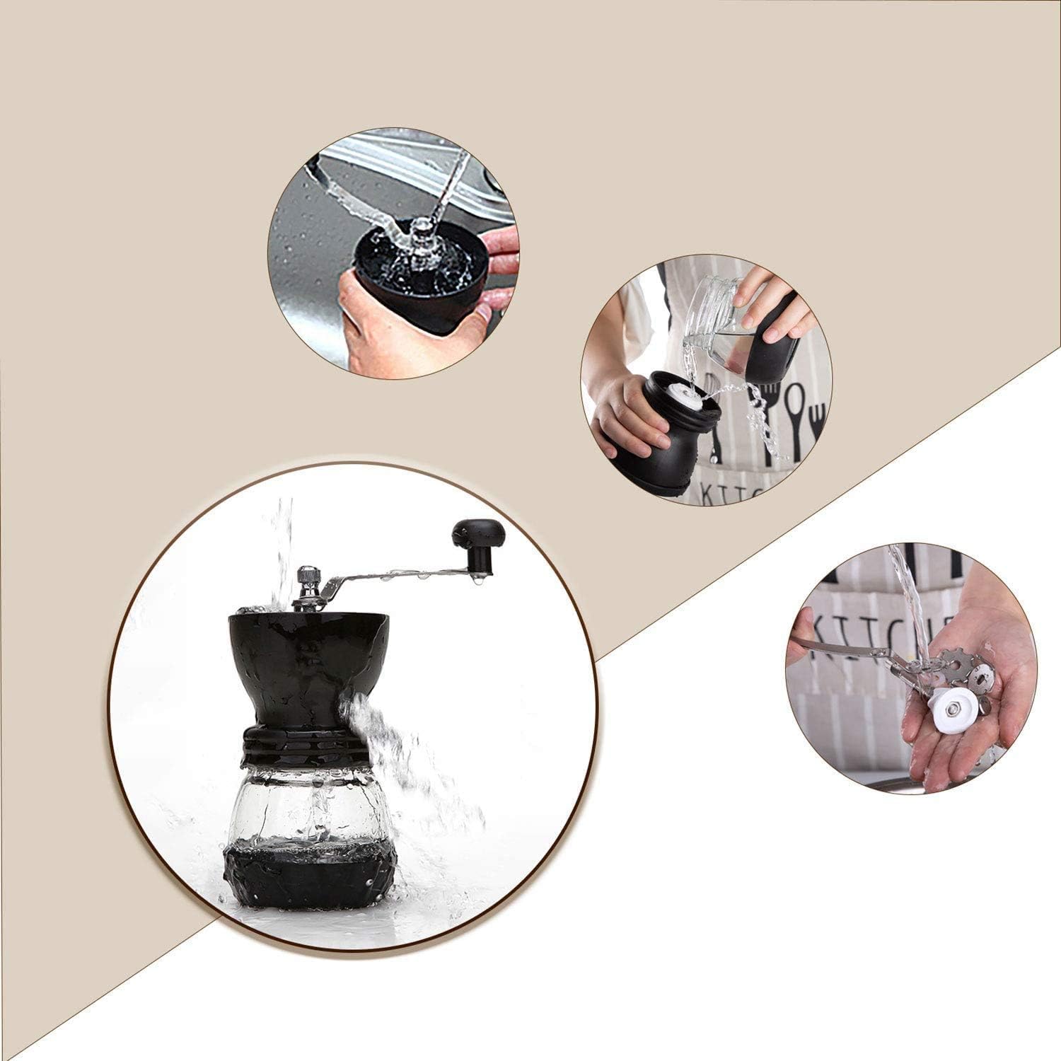 Premium Manual Coffee Grinder with Ceramic Burr - Portable Hand Crank Mill for French Press, Espresso & Pour Over - 11.8oz Capacity - Perfect for Camping, Travel & Home Brewing