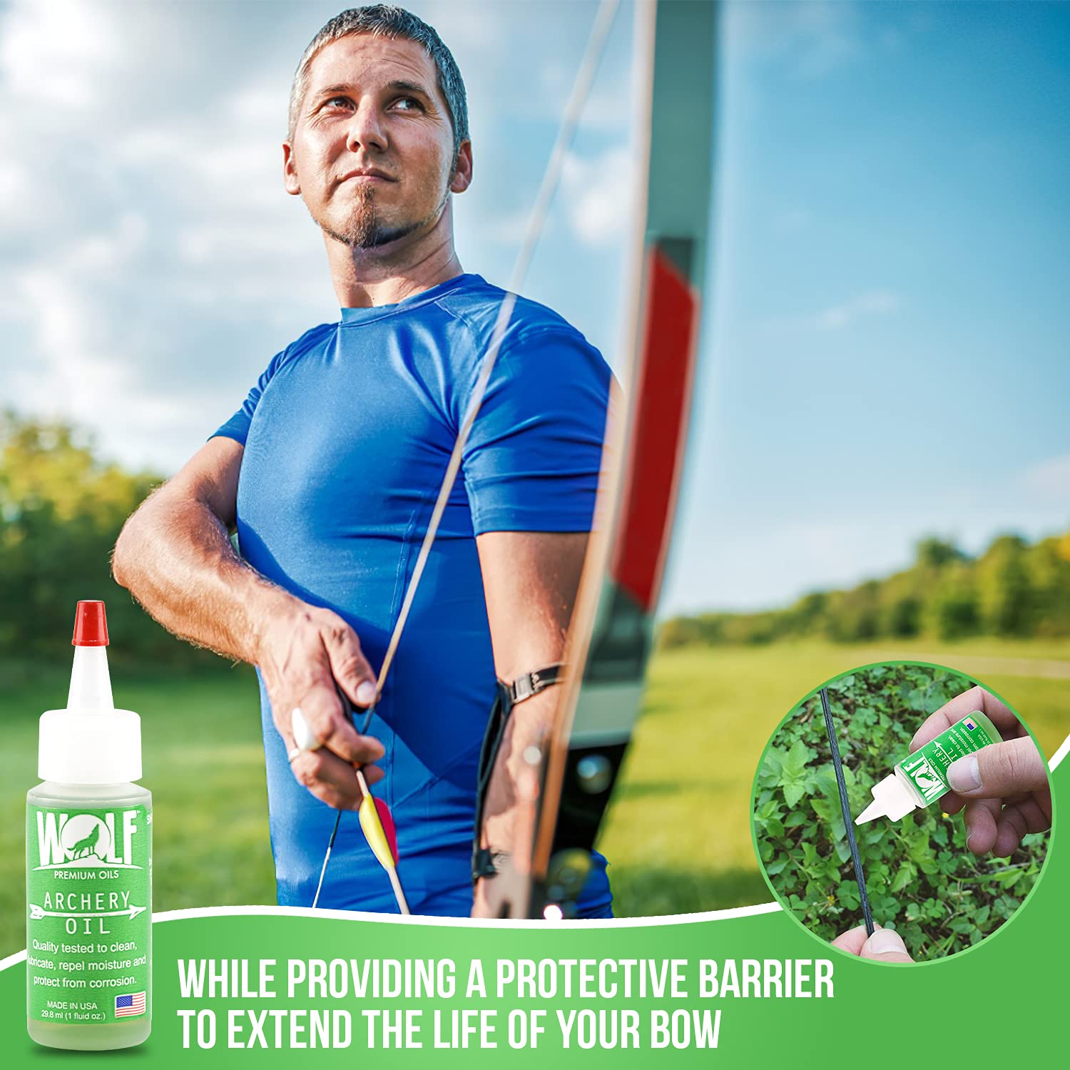 Wolf Premium Oil All-in-One Archery Oil & Cleaner – Best for Bow Maintenance, Lubrication & Protection | Ideal for Hunting, Target Practice & Outdoor Sports