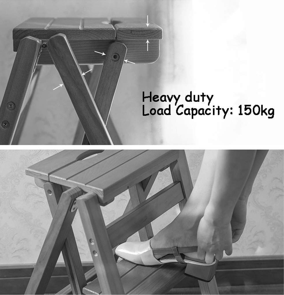 4-Step Folding Ladder Stool, Wide Non-Slip Step Stool for Home - Indoor Climbing Stool, Kitchen Helper, Bathroom Step Stool, Garage Storage & Garden Tool (Height Adjustable)