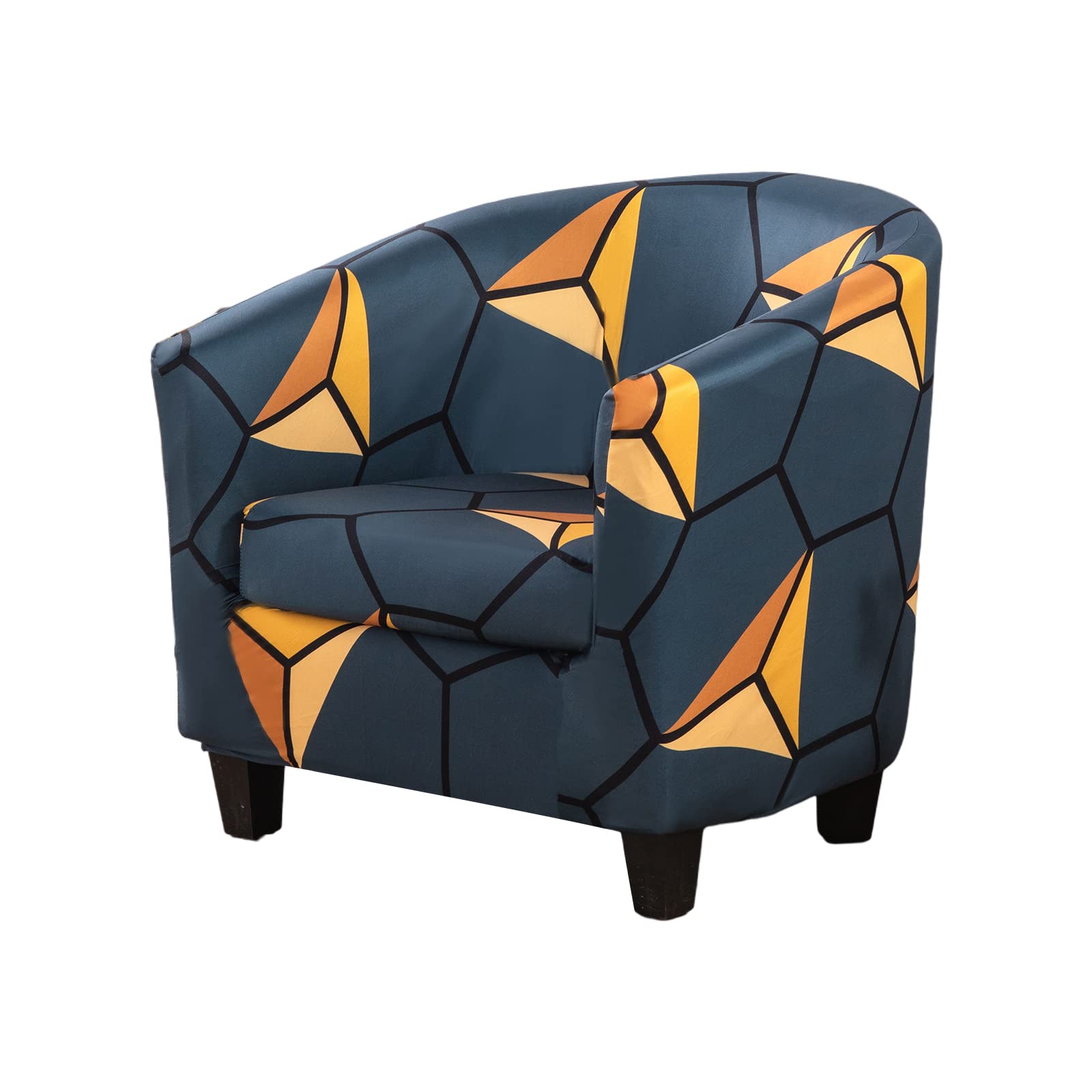 Eco-Ancheng 2-Piece Stretch Club Chair Slipcover - Printed Tub Armchair Cover, Sofa Protector for Living Room - Perfect for Home Decor, Furniture Protection & Cozy Seating