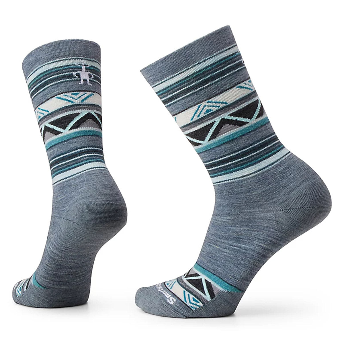 Everyday Zig Zag Valley Crew Socks for Men & Women - Comfortable Cotton Casual Socks for Work, Hiking, and Daily Wear