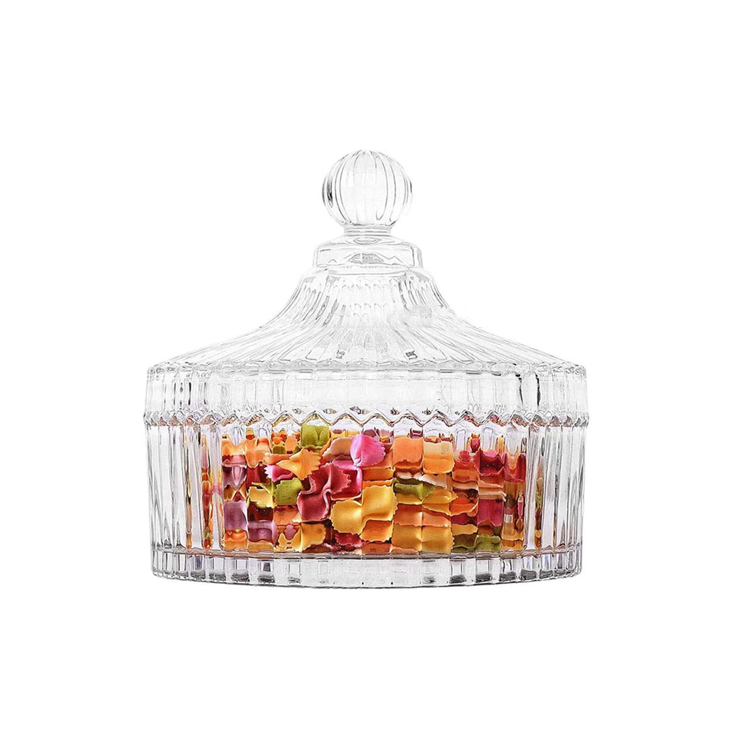 SAXTZDS Glass Candy Jar with Lid - Decorative Storage for Parties, Weddings & Home