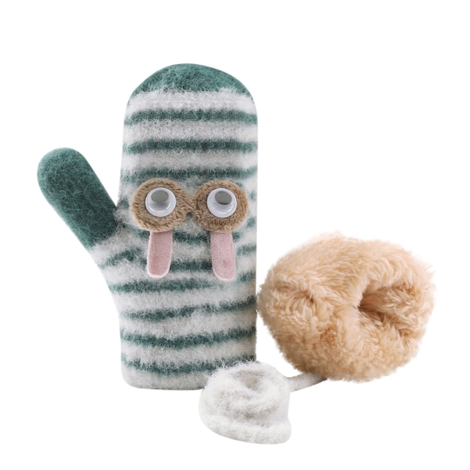 Cute Windproof Thickened Plush Warm Mittens for Kids & Women - Perfect for Winter Outdoor Activities, Snow Play & Cold Weather