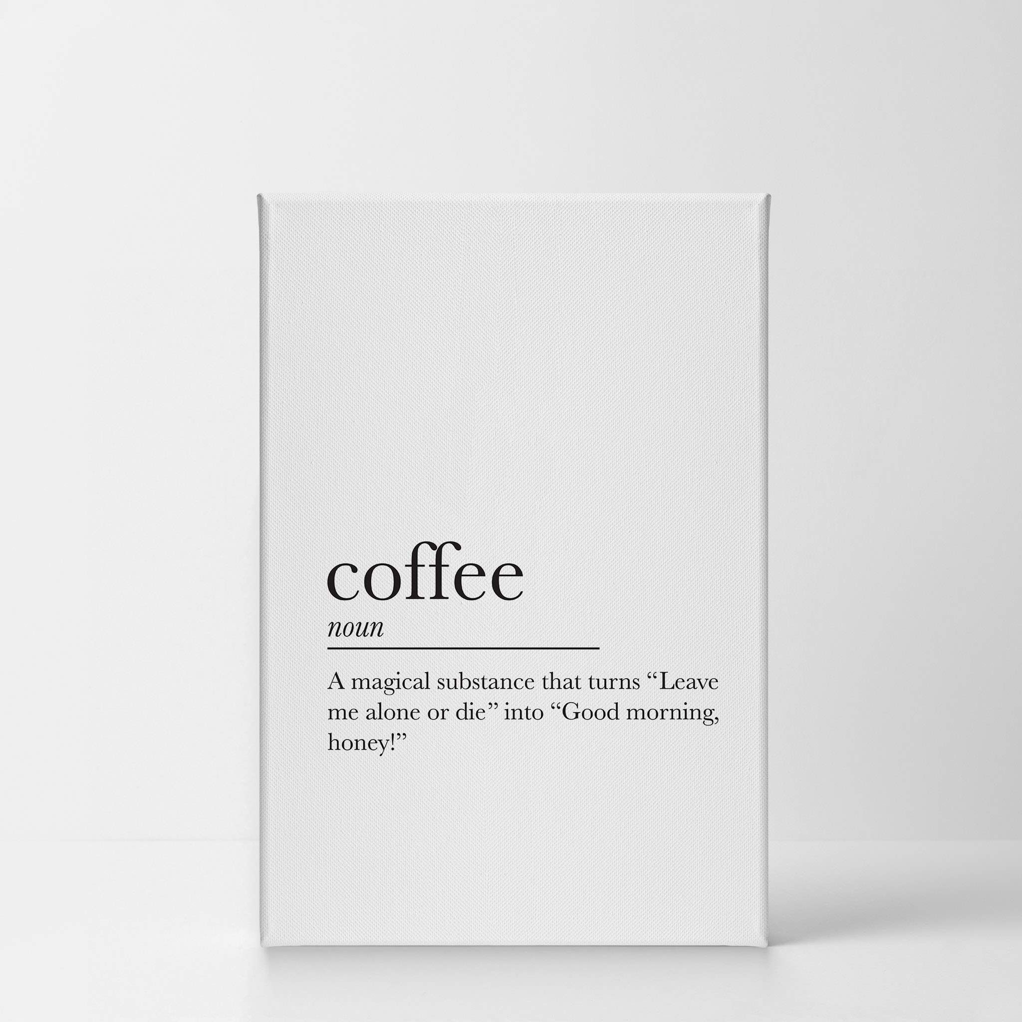 Smile Art Design Coffee Lettering Dictionary Art Noun Definition Canvas Wall Art Print - Inspirational Coffee Sign for Kitchen, Farmhouse, Restaurant & Office Decor - Perfect Gift for Coffee Lovers (36x24)
