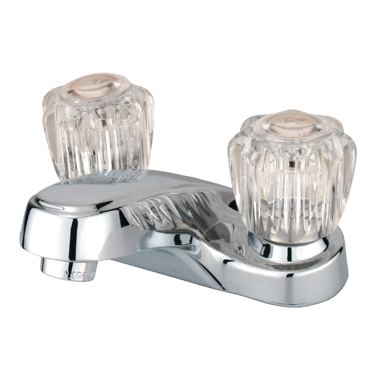 Americana GKB161 4-Inch Centerset Bathroom Faucet - Double Handle Deck Mount with ABS Pop-Up Drain, Polished Chrome - Perfect for Bathroom Sink Vanity and Powder Room Upgrades
