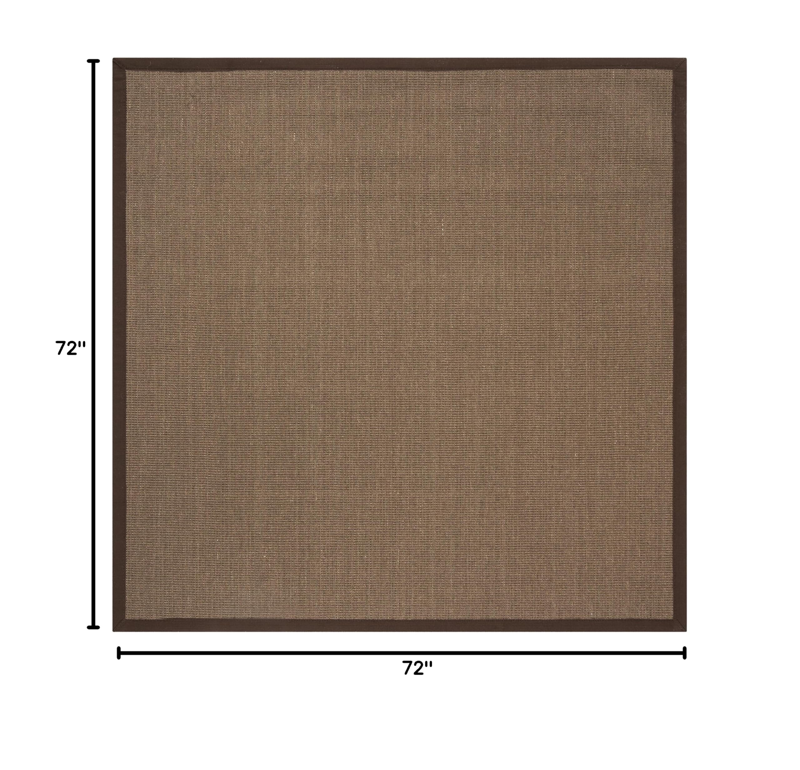 Safavieh Natural Fiber Collection 6'x6' Brown Sisal Area Rug with Border - Durable & Stylish Floor Covering for Living Room, Bedroom or Office Decor