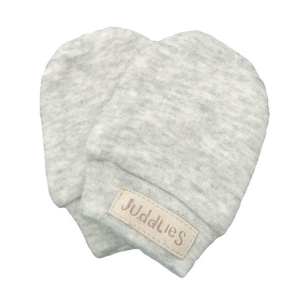Juddlies Baby Scratch Mittens - Pale Grey Fleck - Soft & Breathable Newborn Mittens for Sensitive Skin - Prevent Scratching & Keep Baby Comfortable - Perfect for Sleep, Playtime & Daily Use