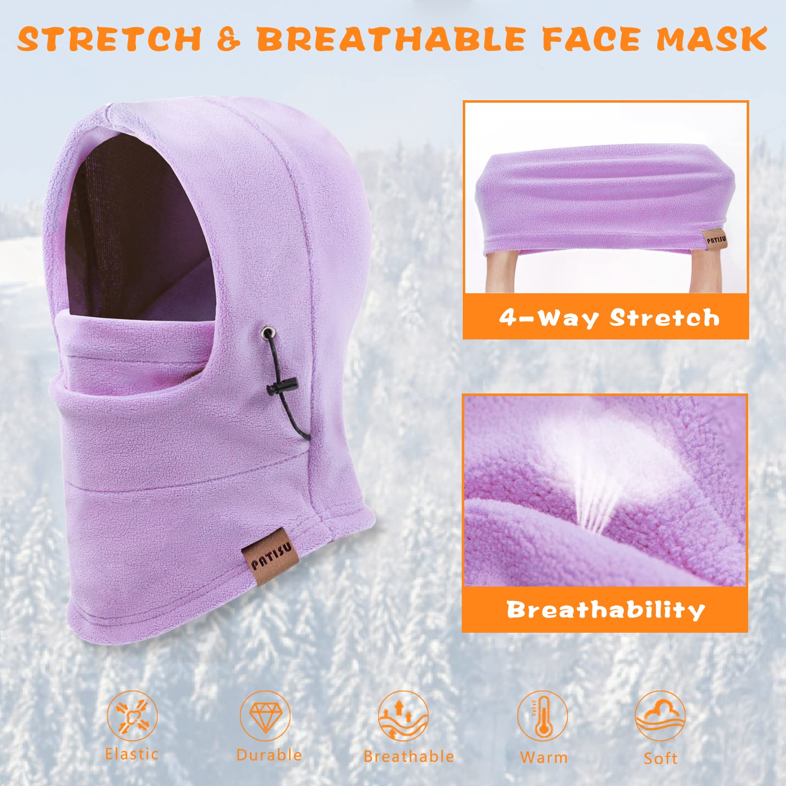 Kids Balaclava Windproof Ski Mask - Winter Face Mask & Neck Warmer for Boys & Girls - Cold Weather Protection for Skiing, Snowboarding & Outdoor Activities