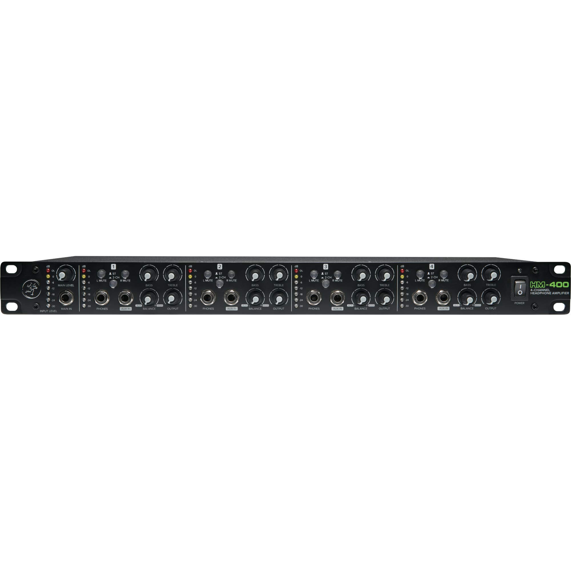 Mackie HM-400 4-Channel Professional Headphone Amplifier Rackmount - 4 x 12 Headphone Outputs for Studio Recording, Live Sound & Podcasting