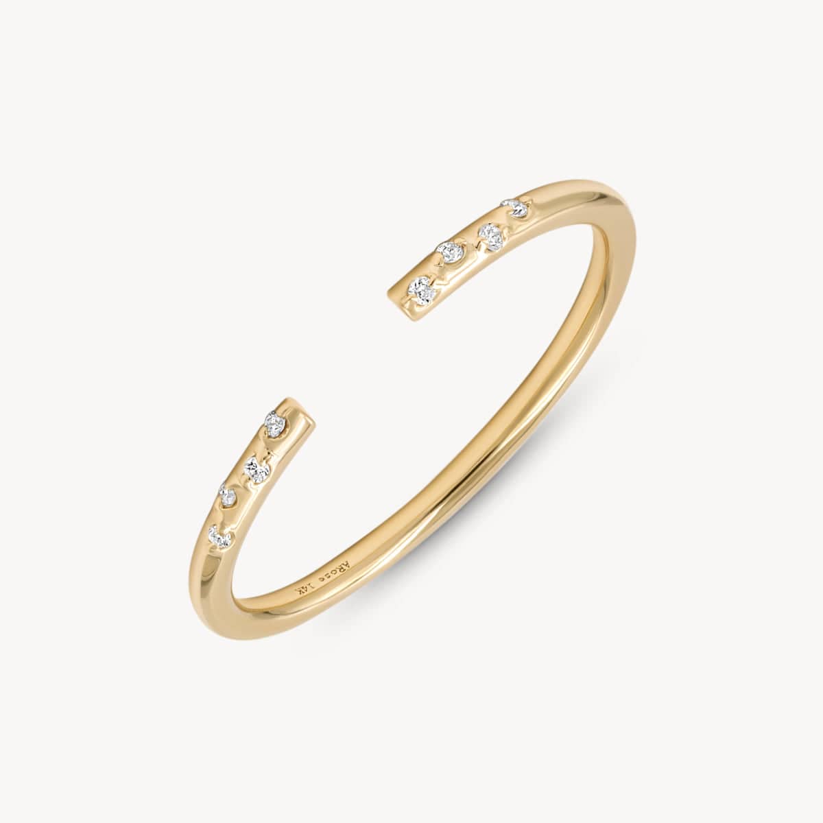 Starry Diamond Cuff Ring for Women - 14K Gold Plated Elegant Stackable Bracelet Ring - Perfect for Weddings, Parties & Special Occasions