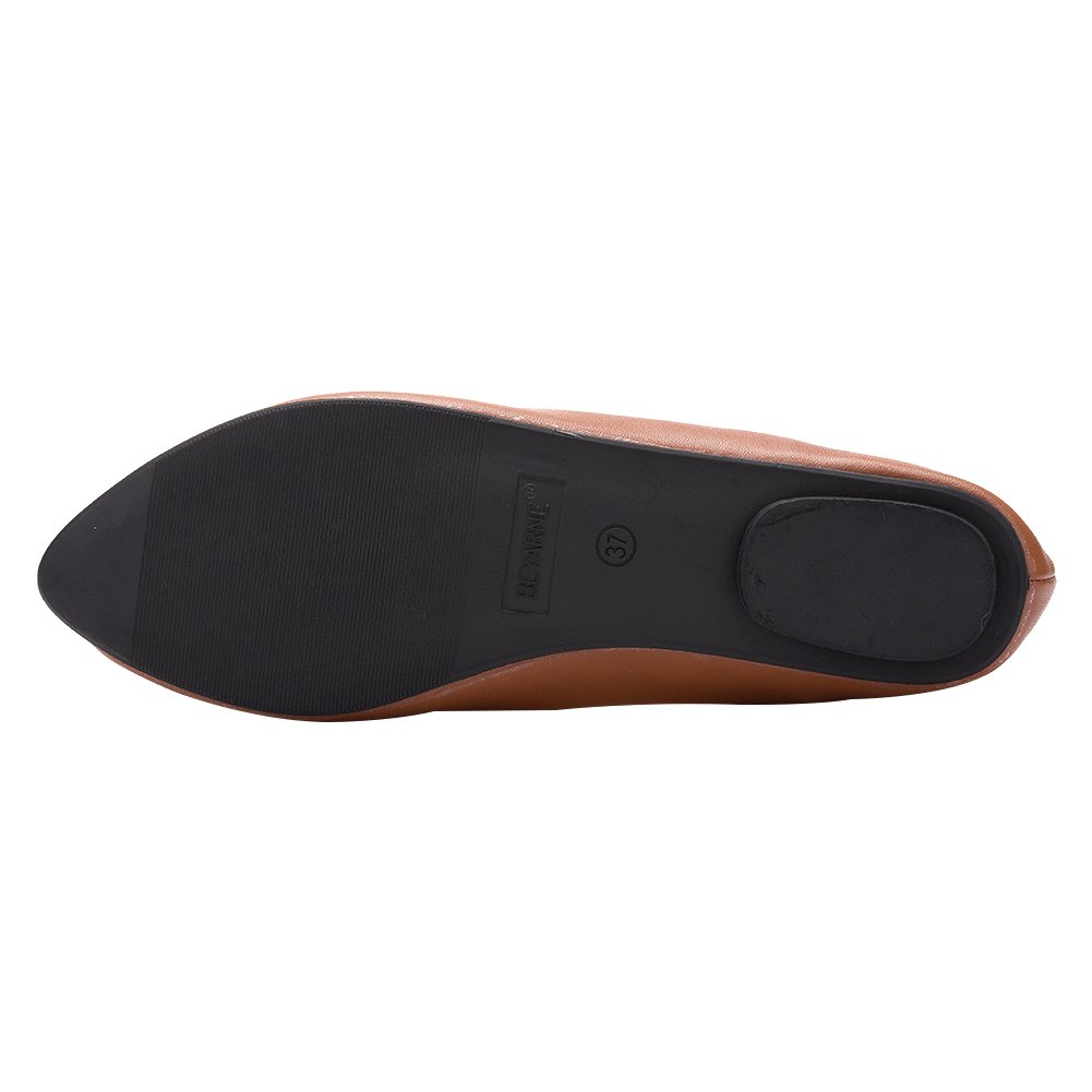 ANUFER Women's Pointed Toe Ballet Flats - Slip On Dress Pumps Shoes - Soft Microfiber Leather - Comfortable & Elegant for Work, Party & Daily Wear