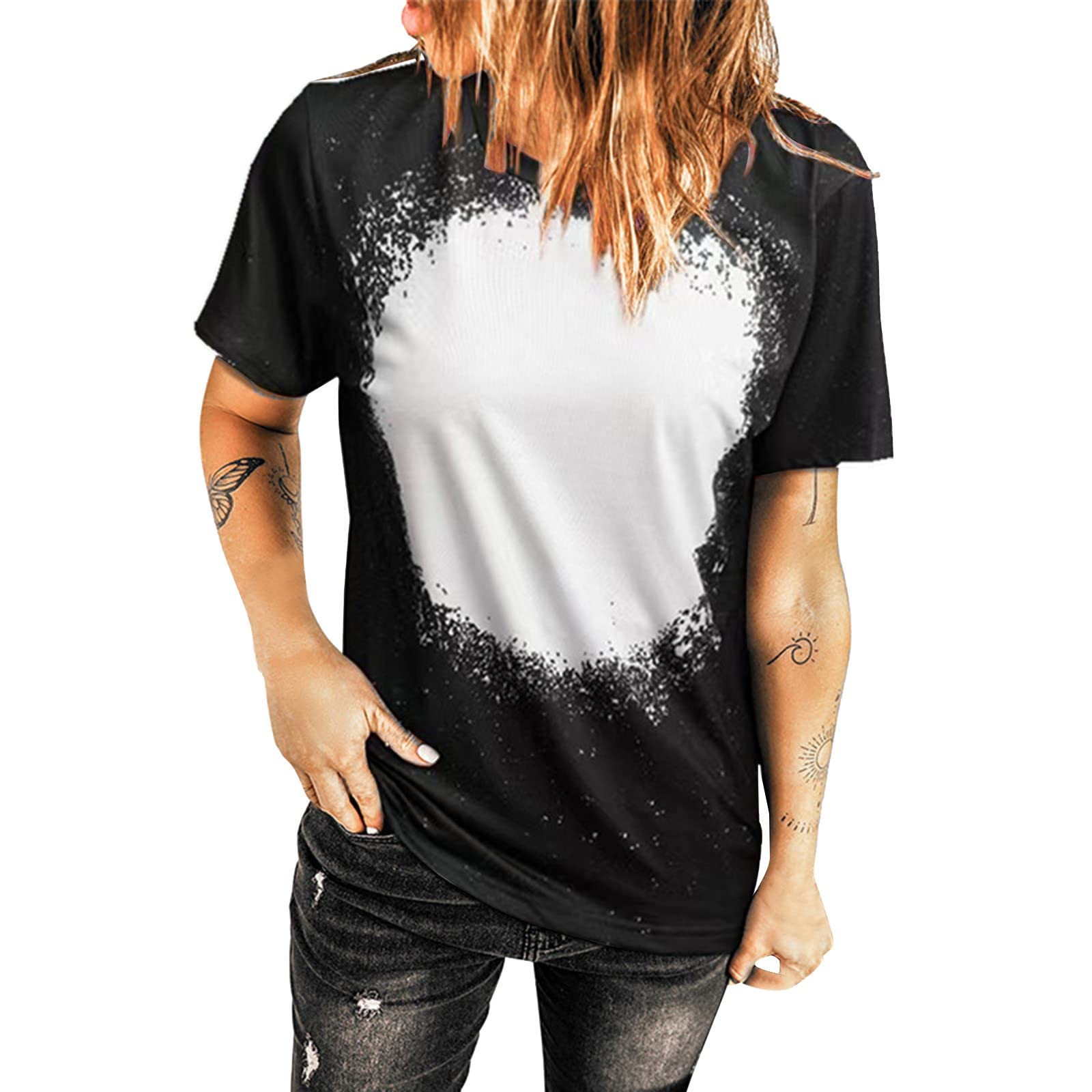 Tie-Dye Round Neck Short Sleeve T-Shirt for Women - Loose Fit Summer Fashion Top | Casual Wear, Beach Outfits, Vacation Essentials